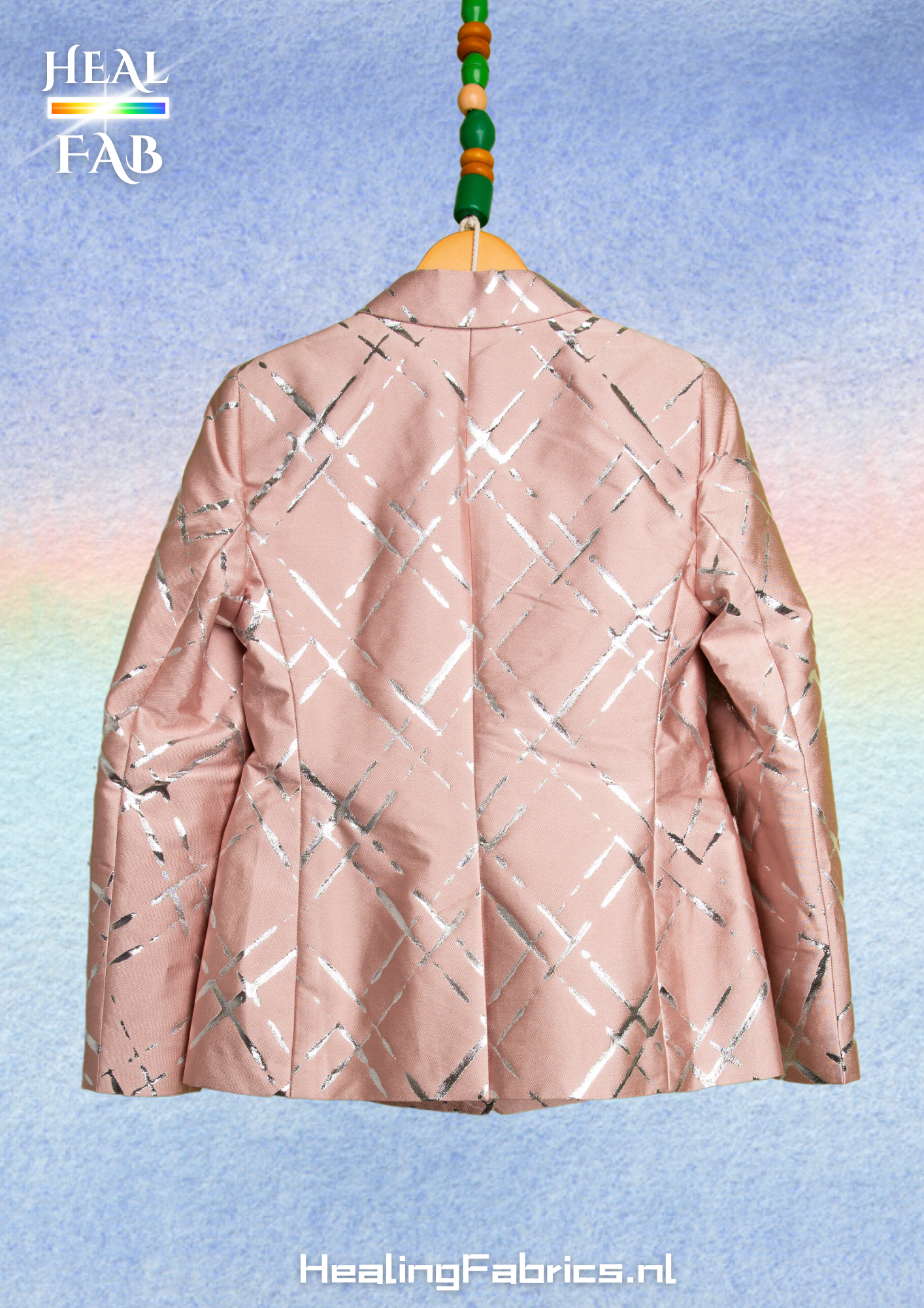 The metallic silver stripe pink blazer - Escada