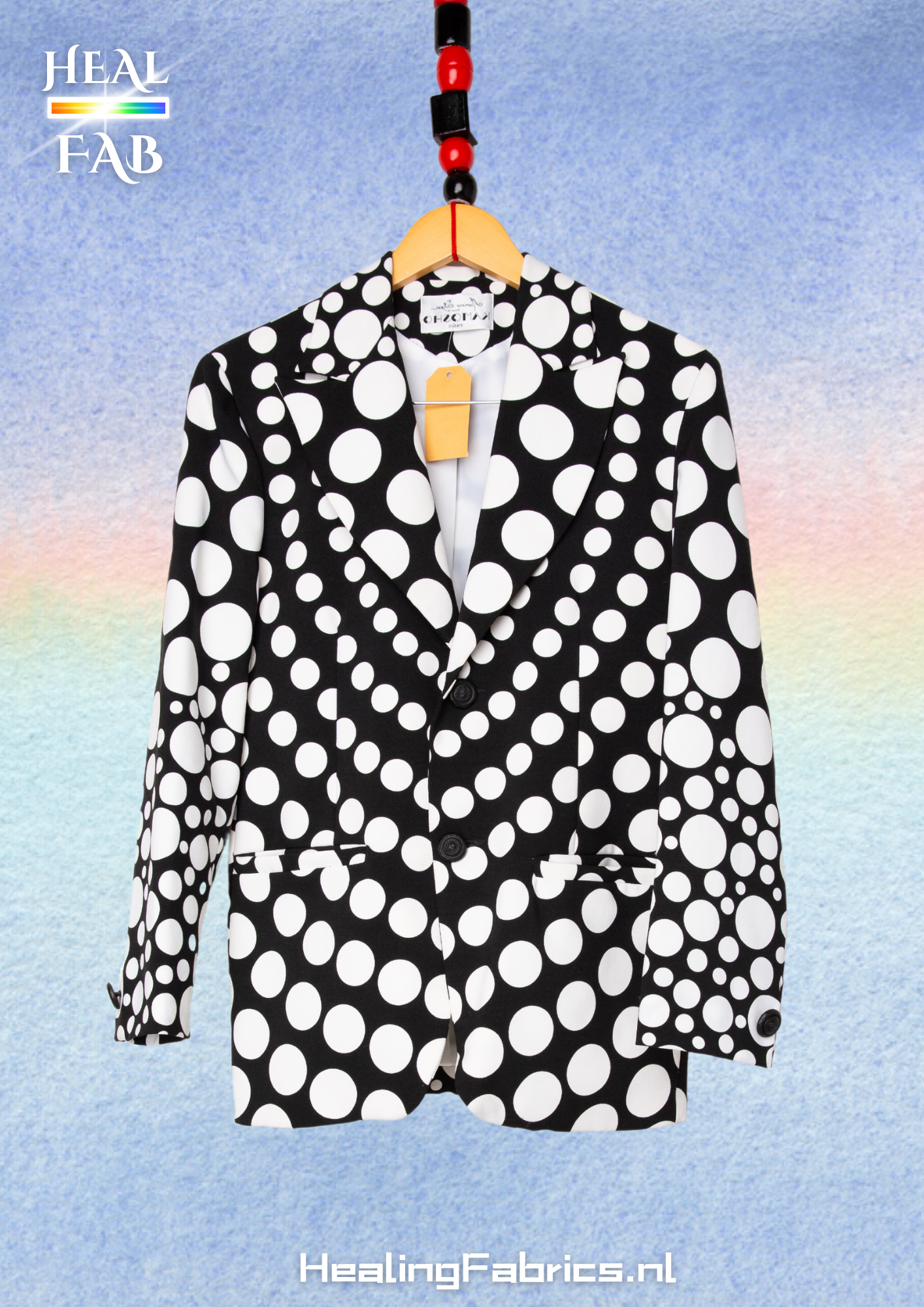 The Dualistic Visionary Blazer with polkadot print in Black & white