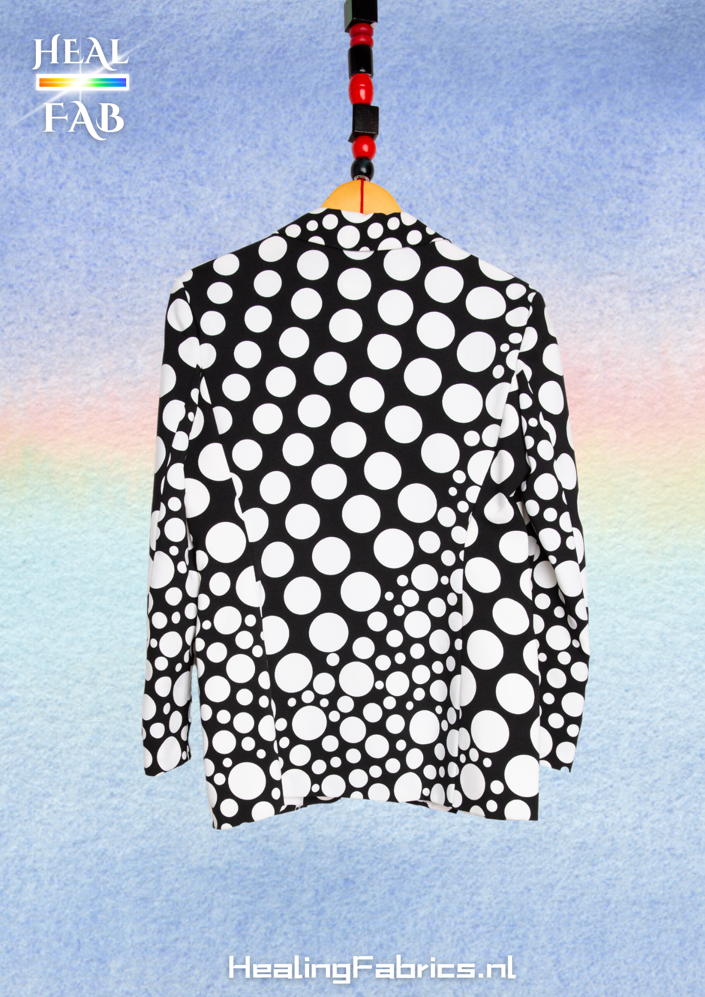 The Dualistic Visionary Blazer with polkadot print in Black & white