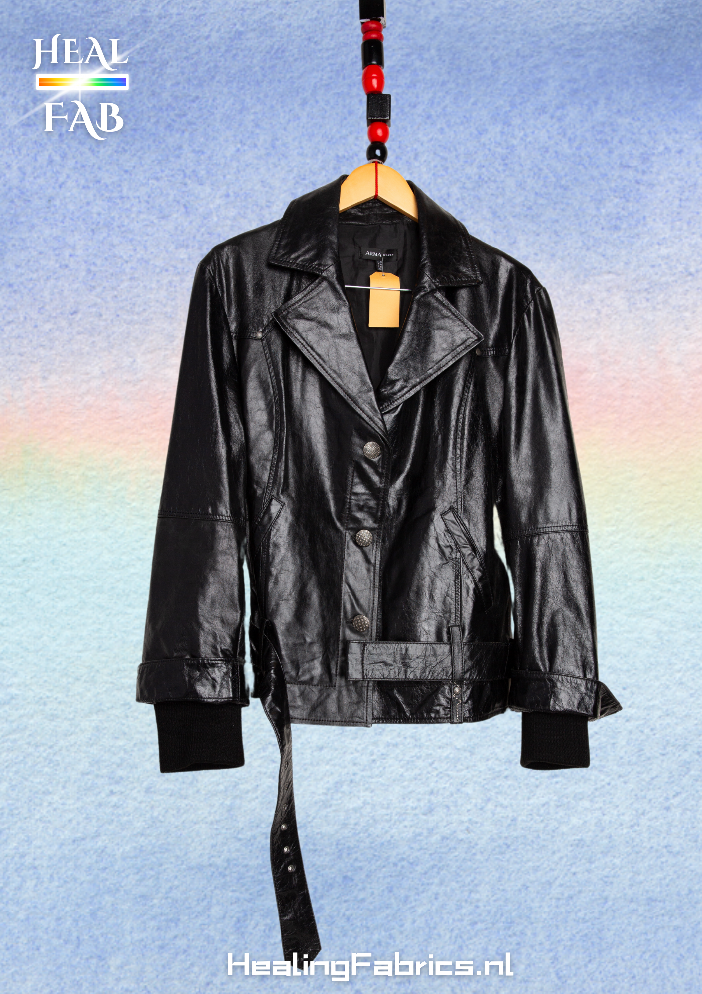 The Sheep leather heavy biker coat - Arma with silver details