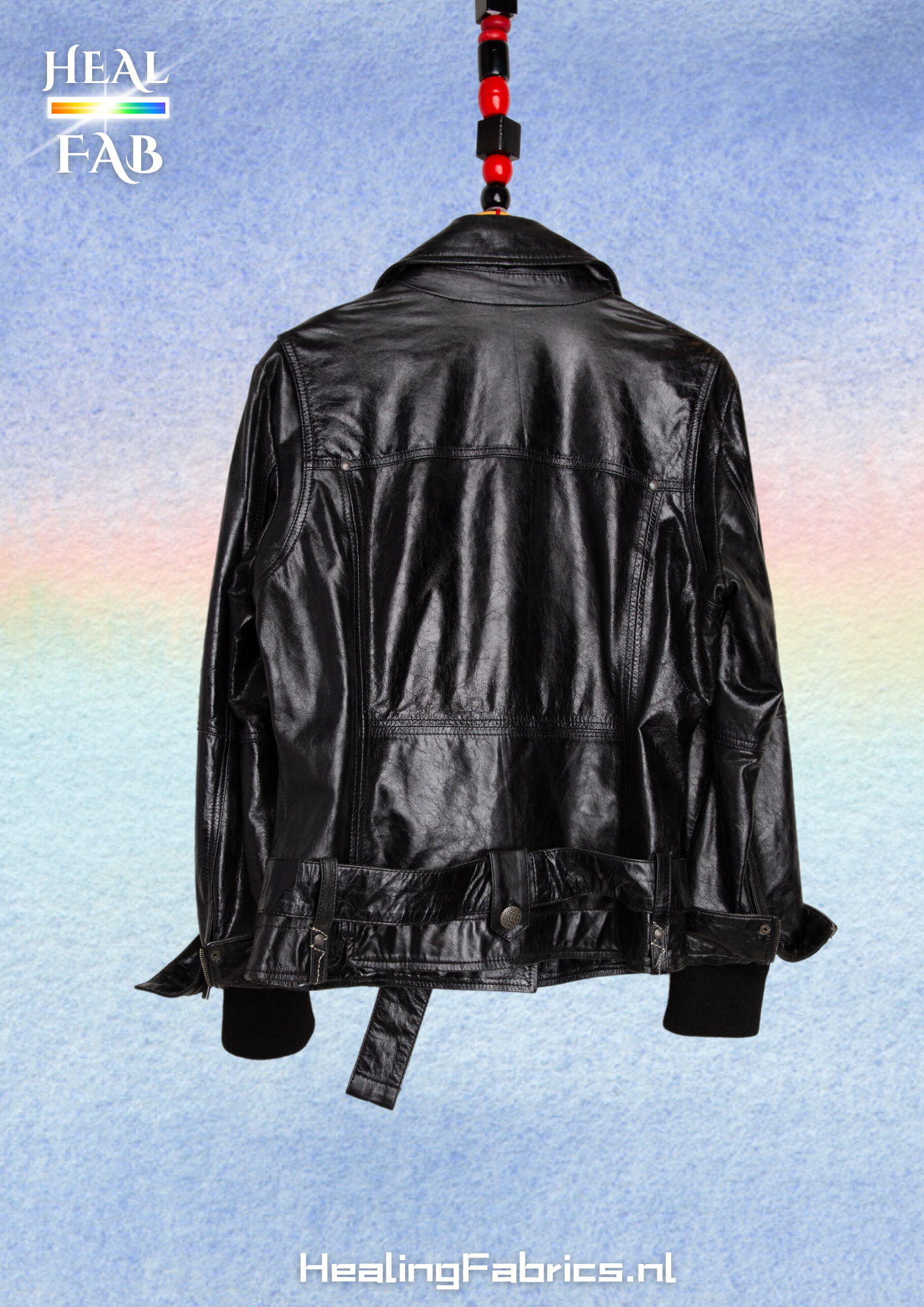 The Sheep leather heavy biker coat - Arma with silver details