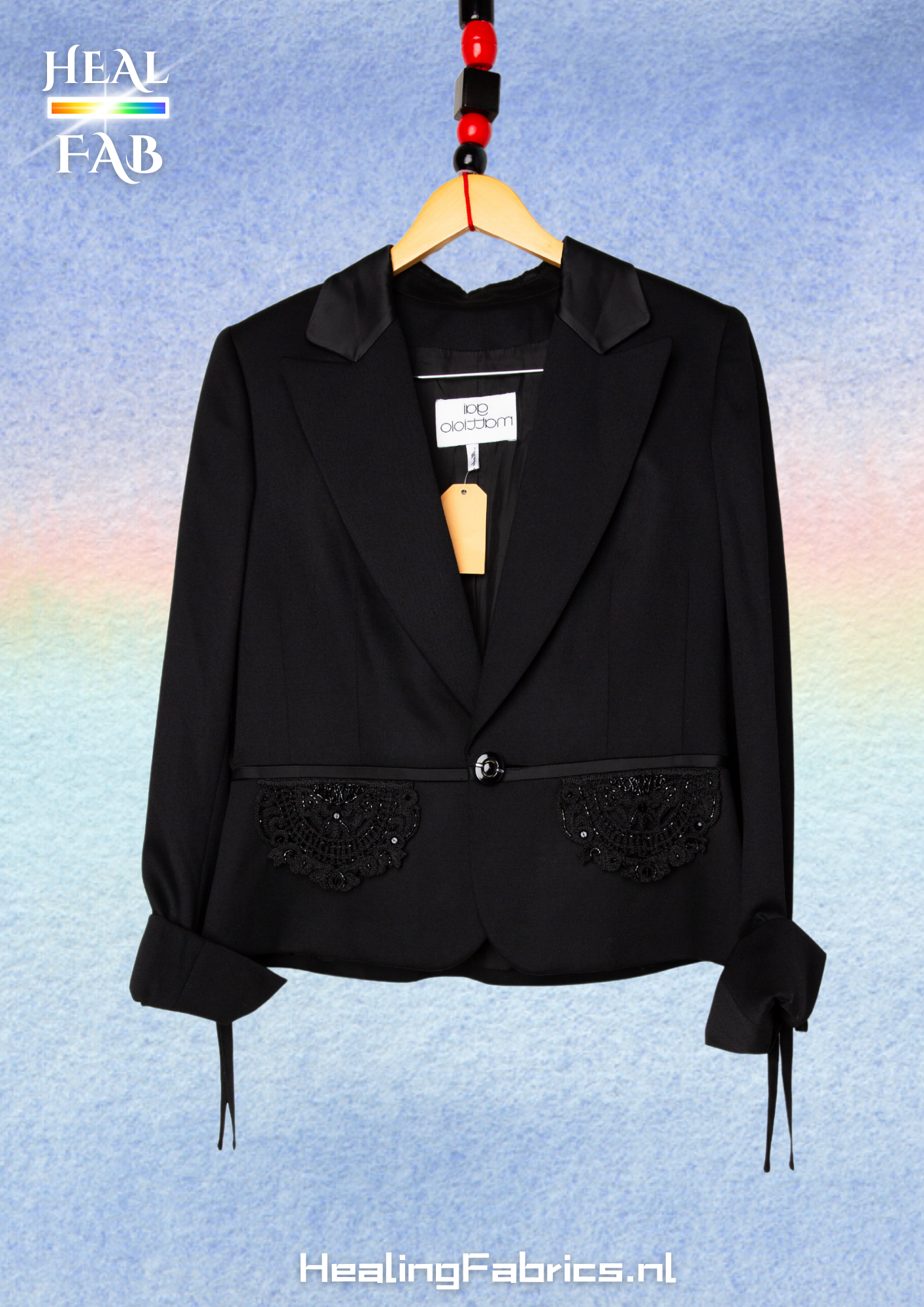 The elegant beaded blazer - with embroidery of beads on pockets & back