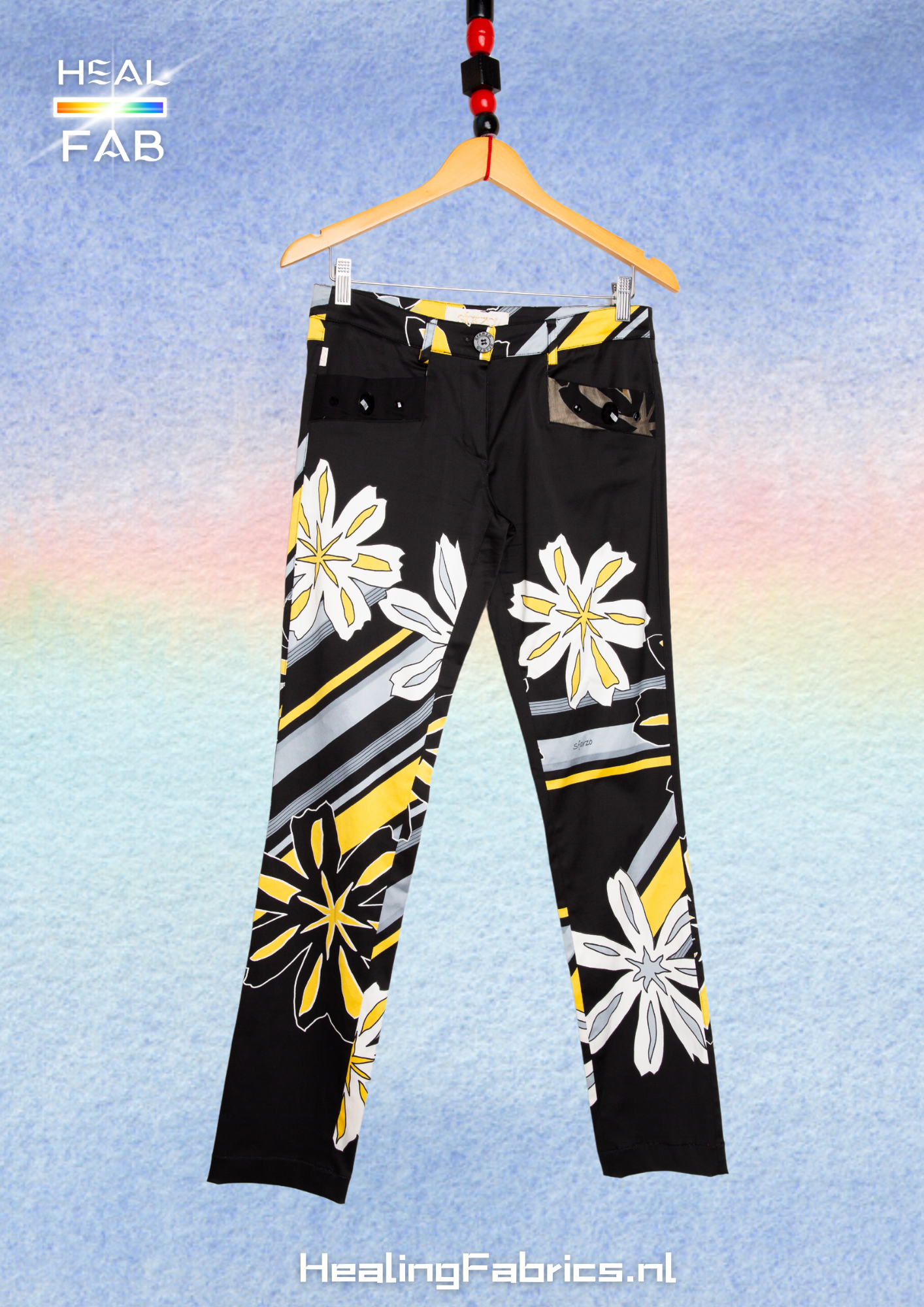 Architype blooming suit with graphic floral print in black, white & yellow