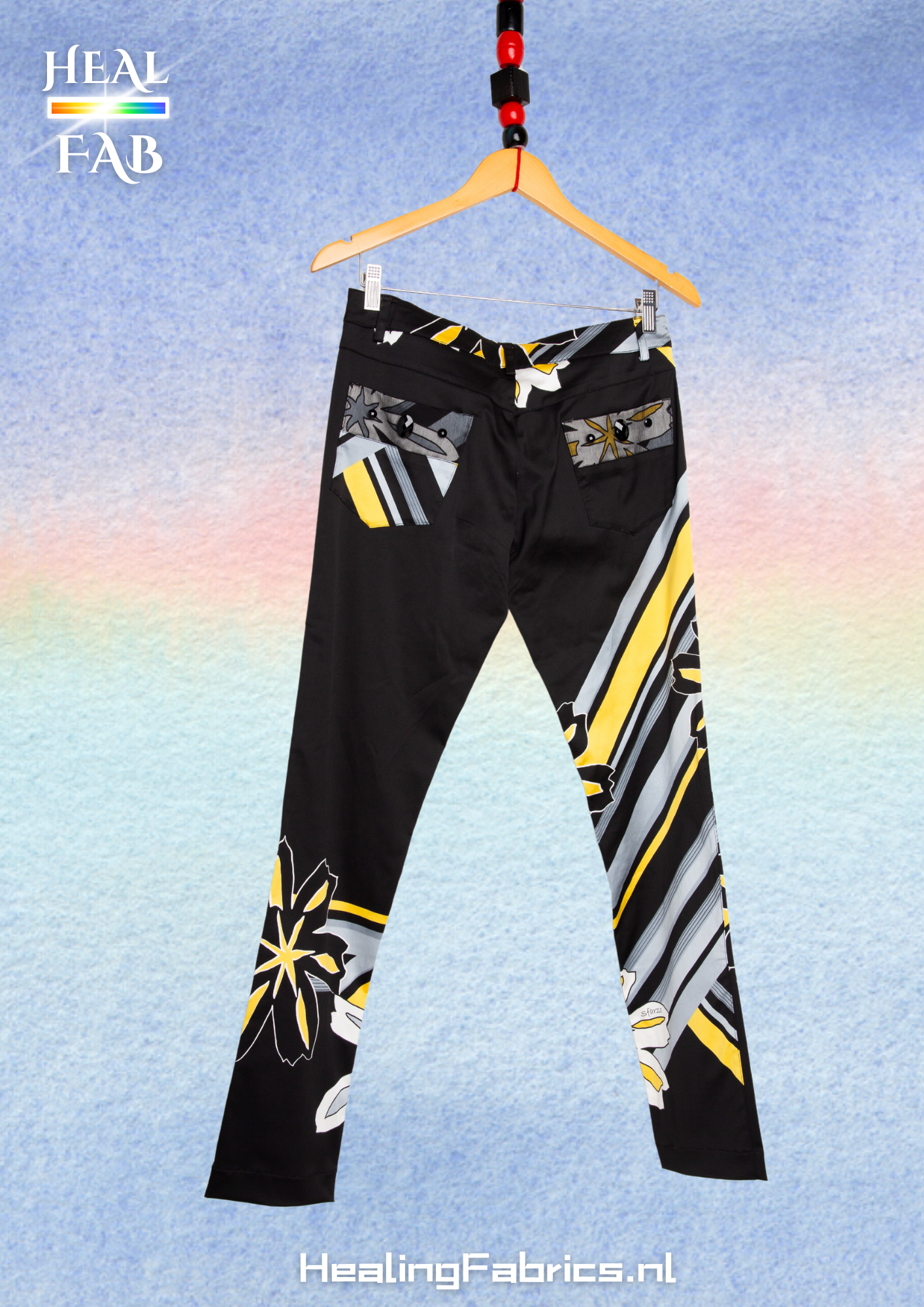 Architype blooming suit with graphic floral print in black, white & yellow