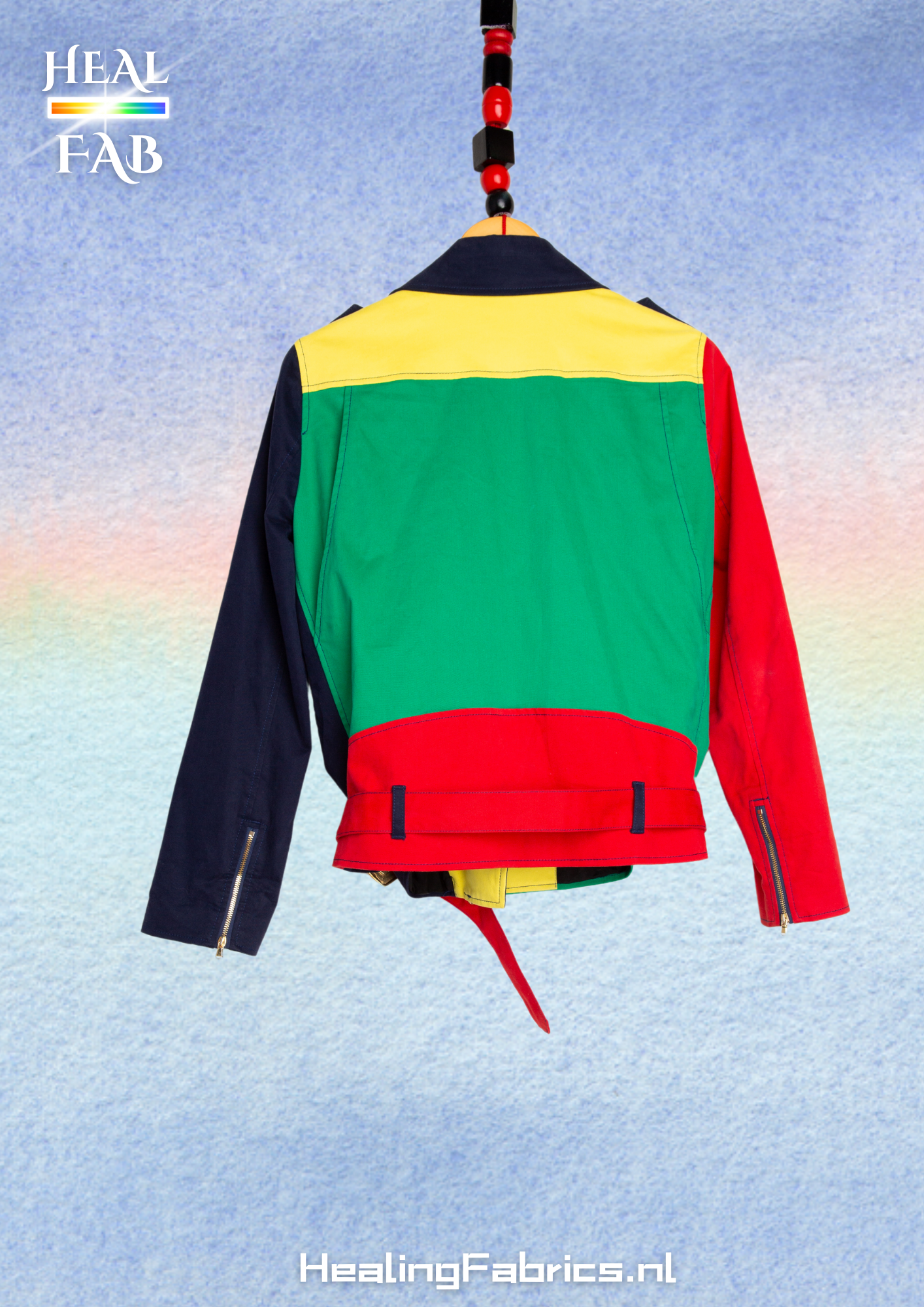 The Moschino Muticolor heart jacket - with gold details & red gold heart belt