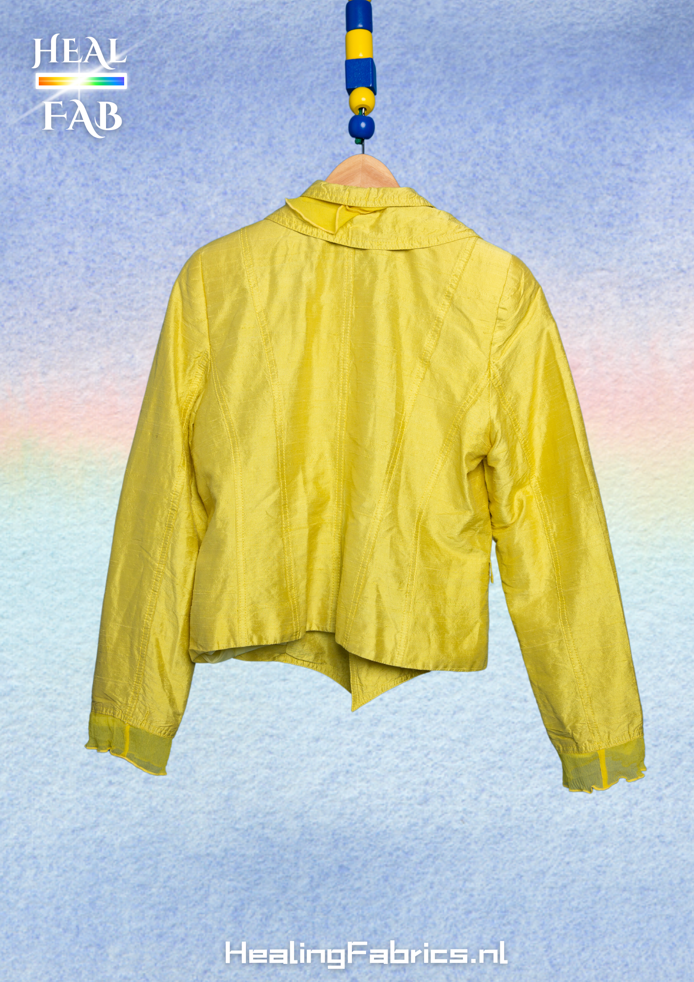 The raw silk butterfly blazer in toxic yellow