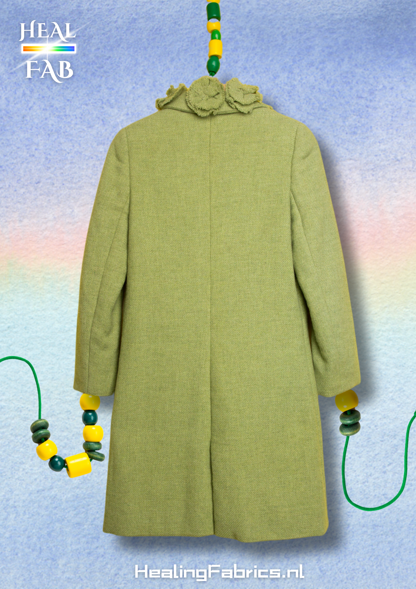 The february coat with floral textured collar