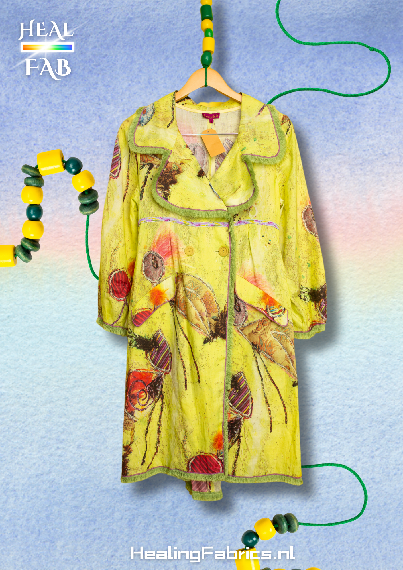 The posion ivy cardigan with ruffles- in toxic yellow/green