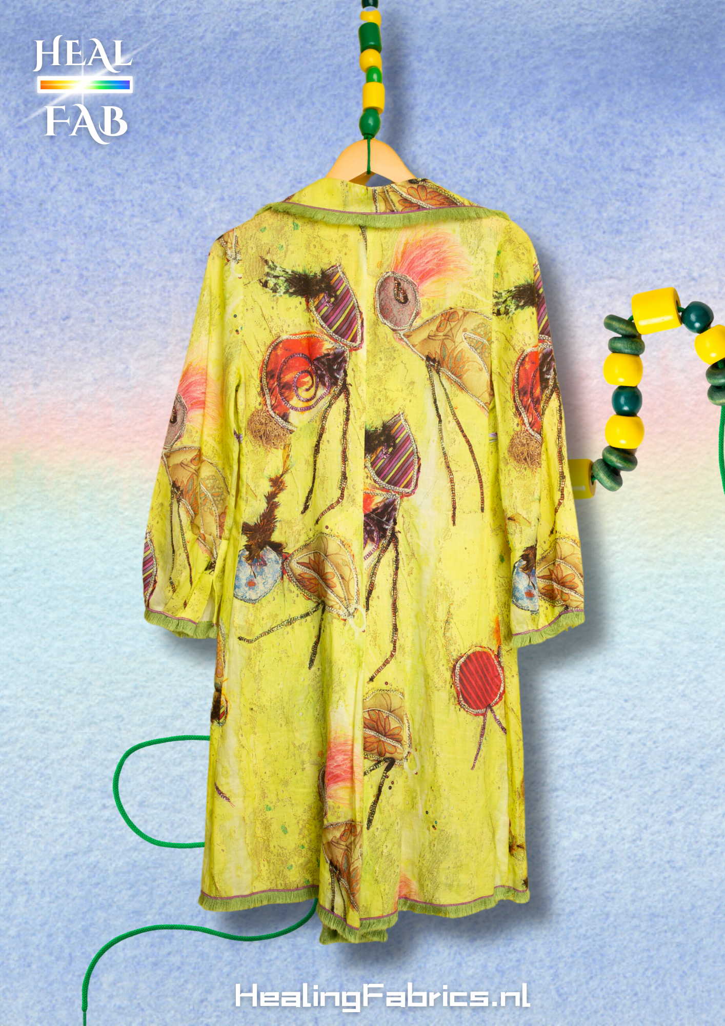 The posion ivy cardigan with ruffles- in toxic yellow/green
