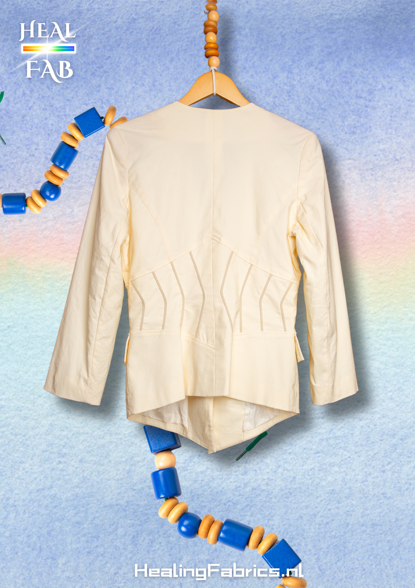 The Structural blazer with corset-like build in in cream white