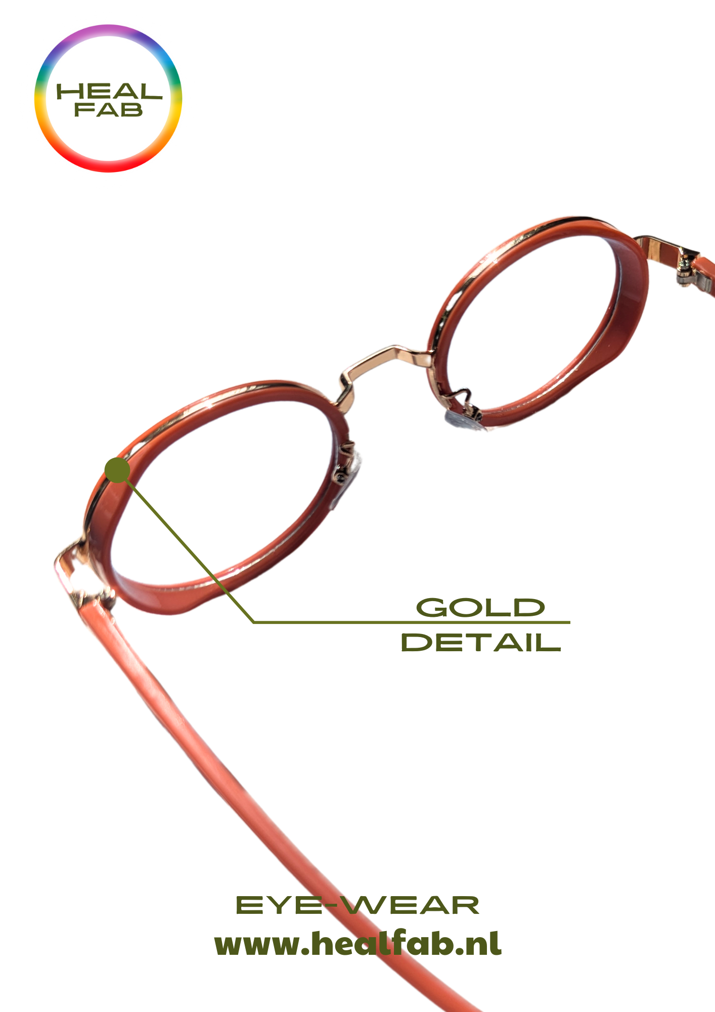 The Coral Classic sunglasses with oval shaped blue vision & gold details