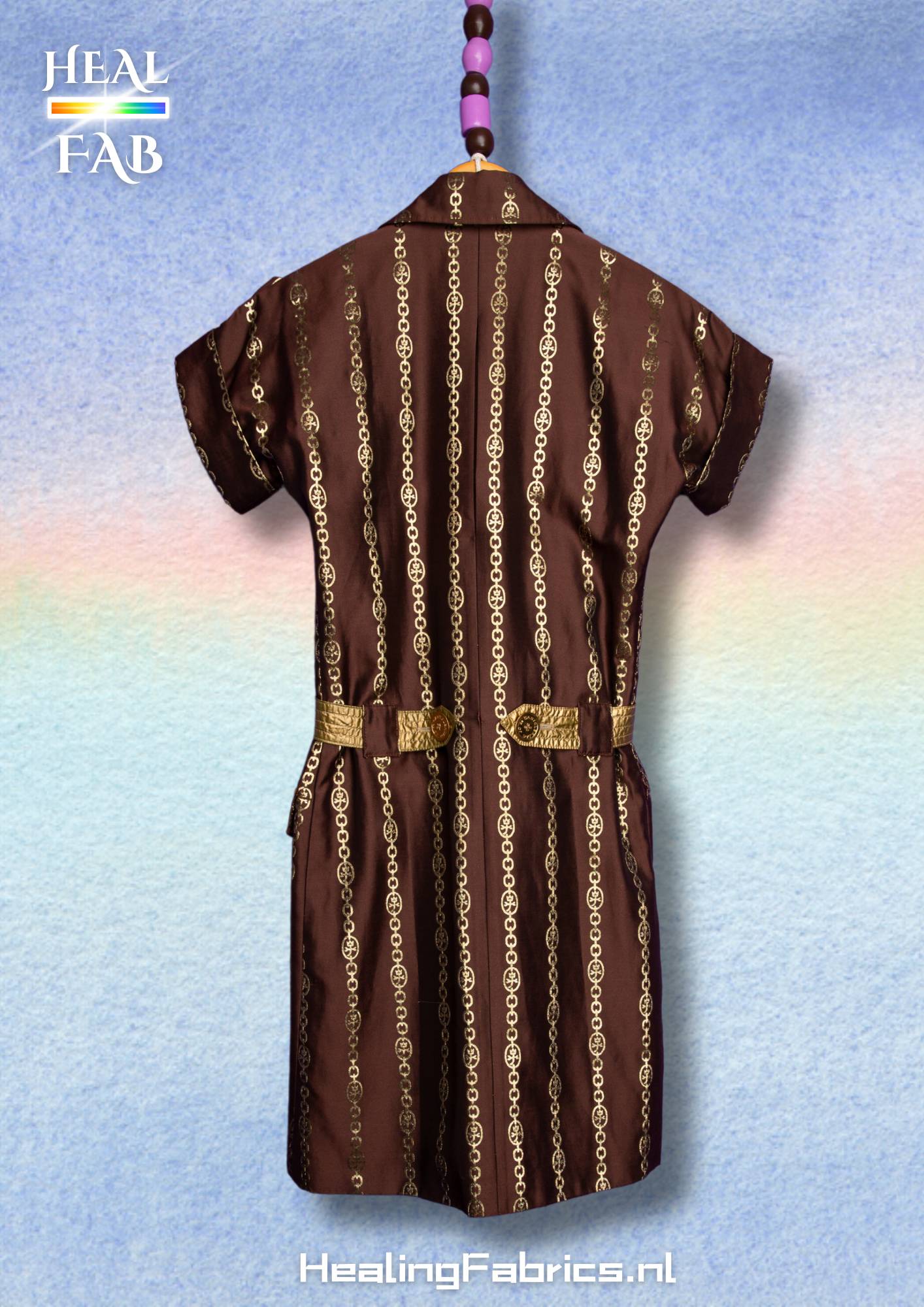 The Gold-chain dress with playful big buttons - JC DE Castel Bajac