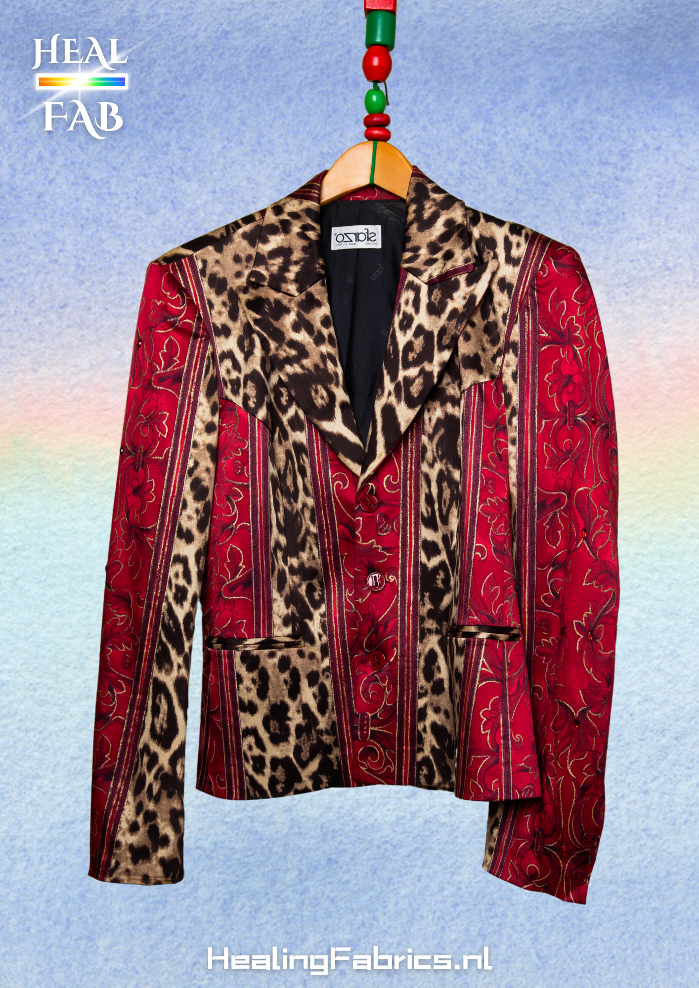 Bloody Cowboy cotton fiber suit with leopard and royal animal prints (full set)