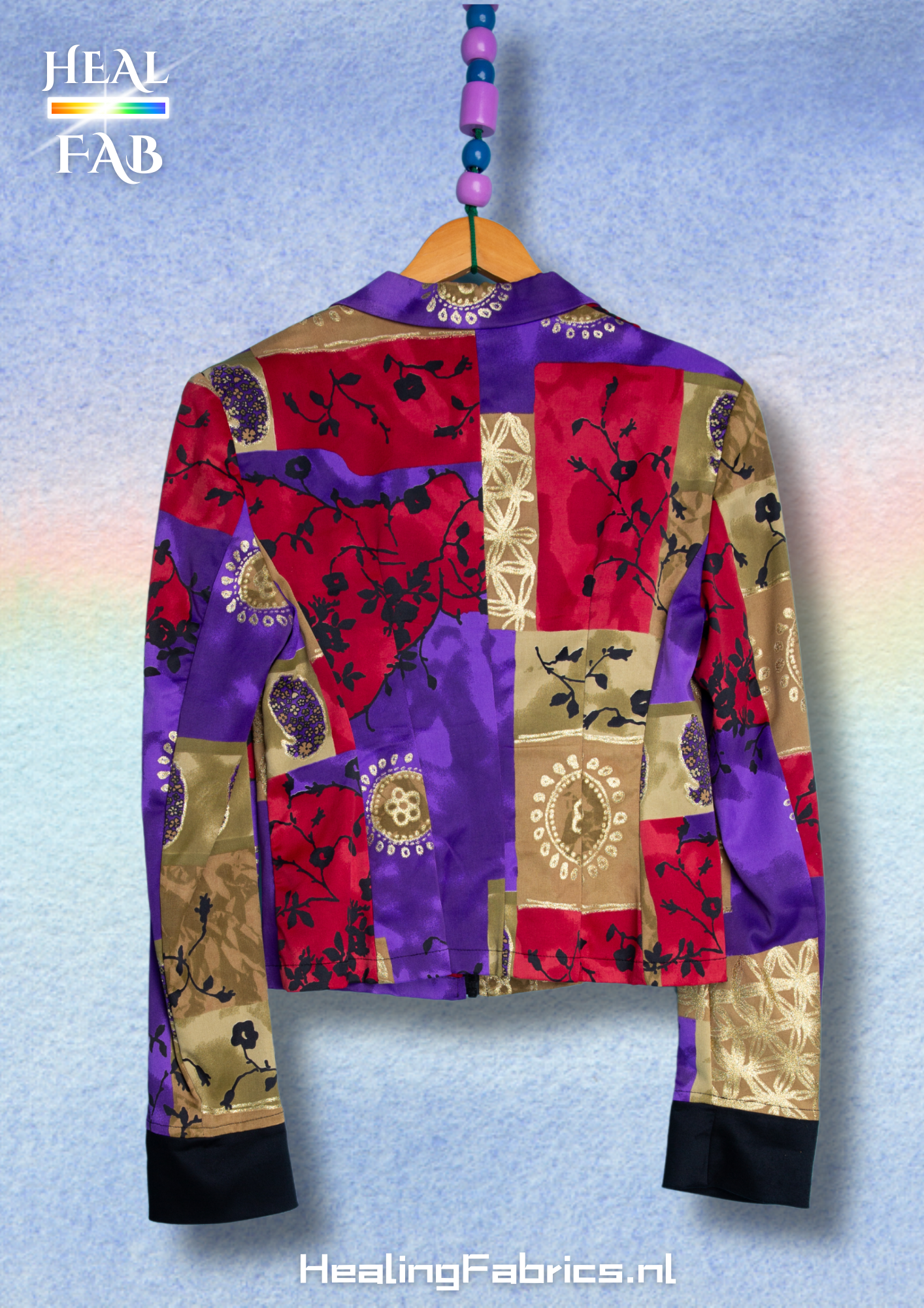 The artist's dream blazer - in vibrant purple, red and khaki tones.