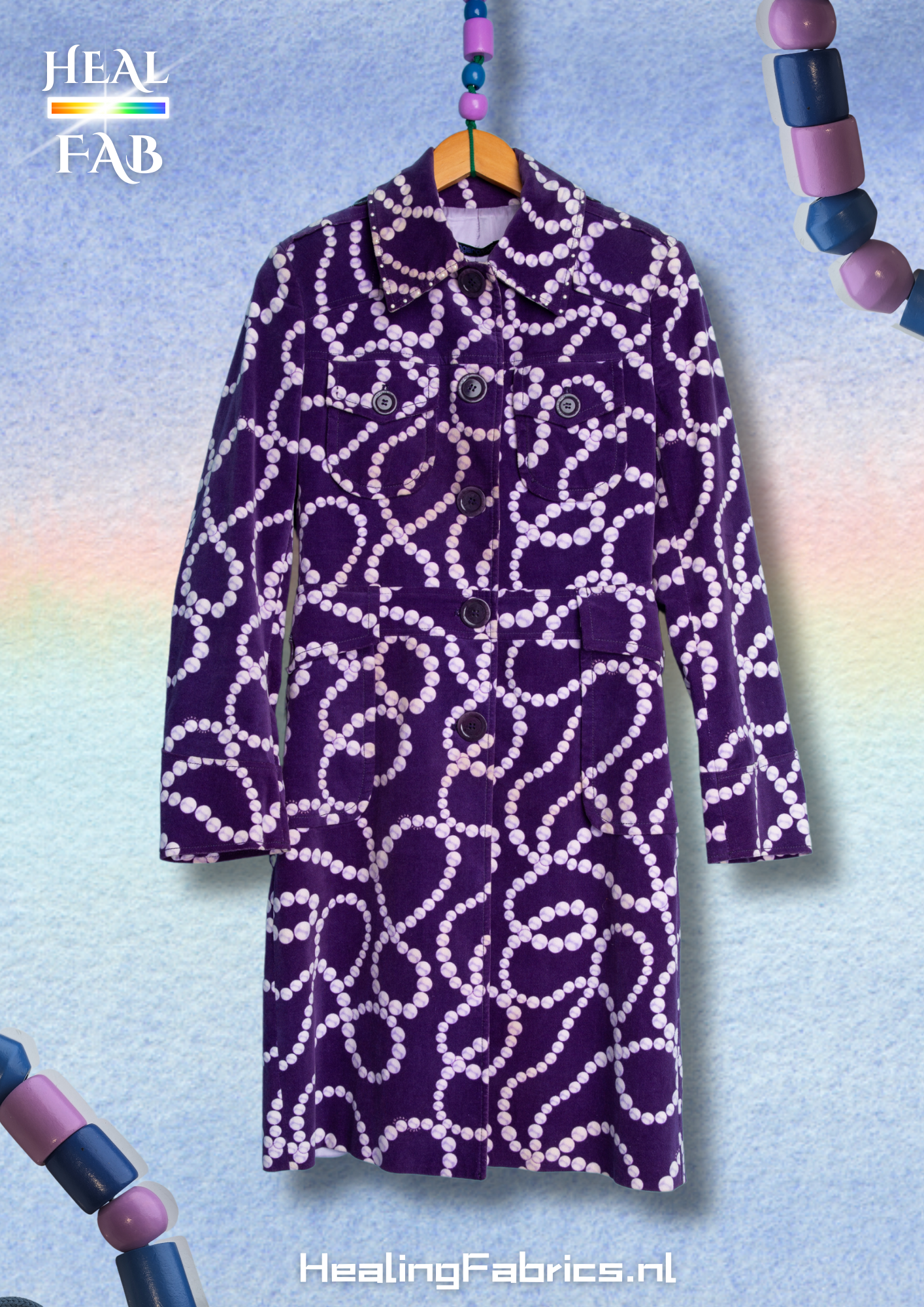 The purple pearl-girl coat - with stud collar details - Ungaro