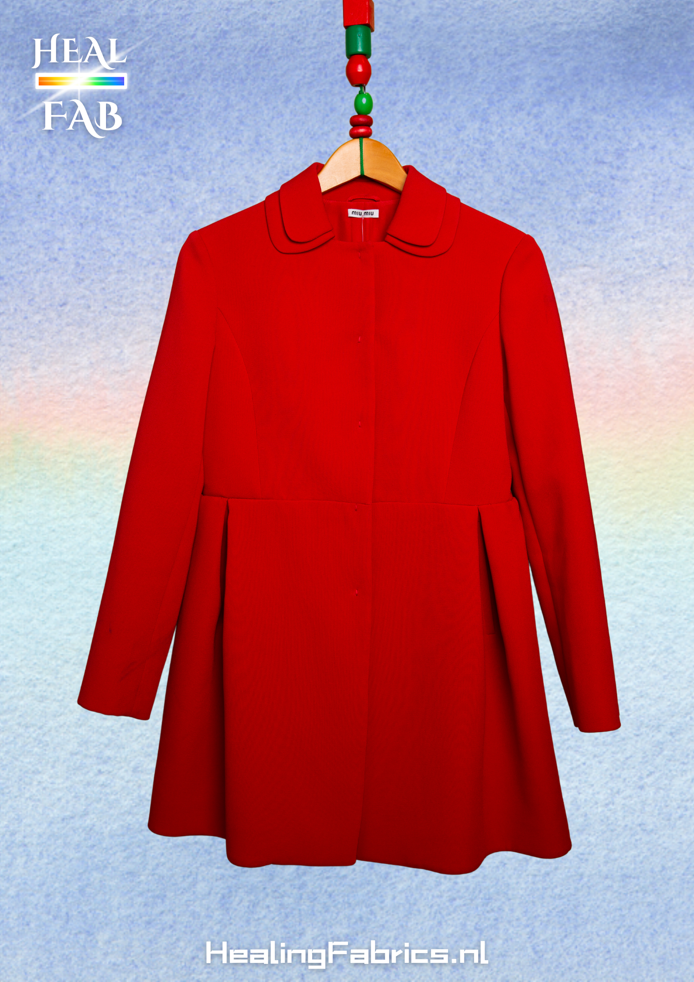 Red Tulip Silhouette Coat - Miu Miu