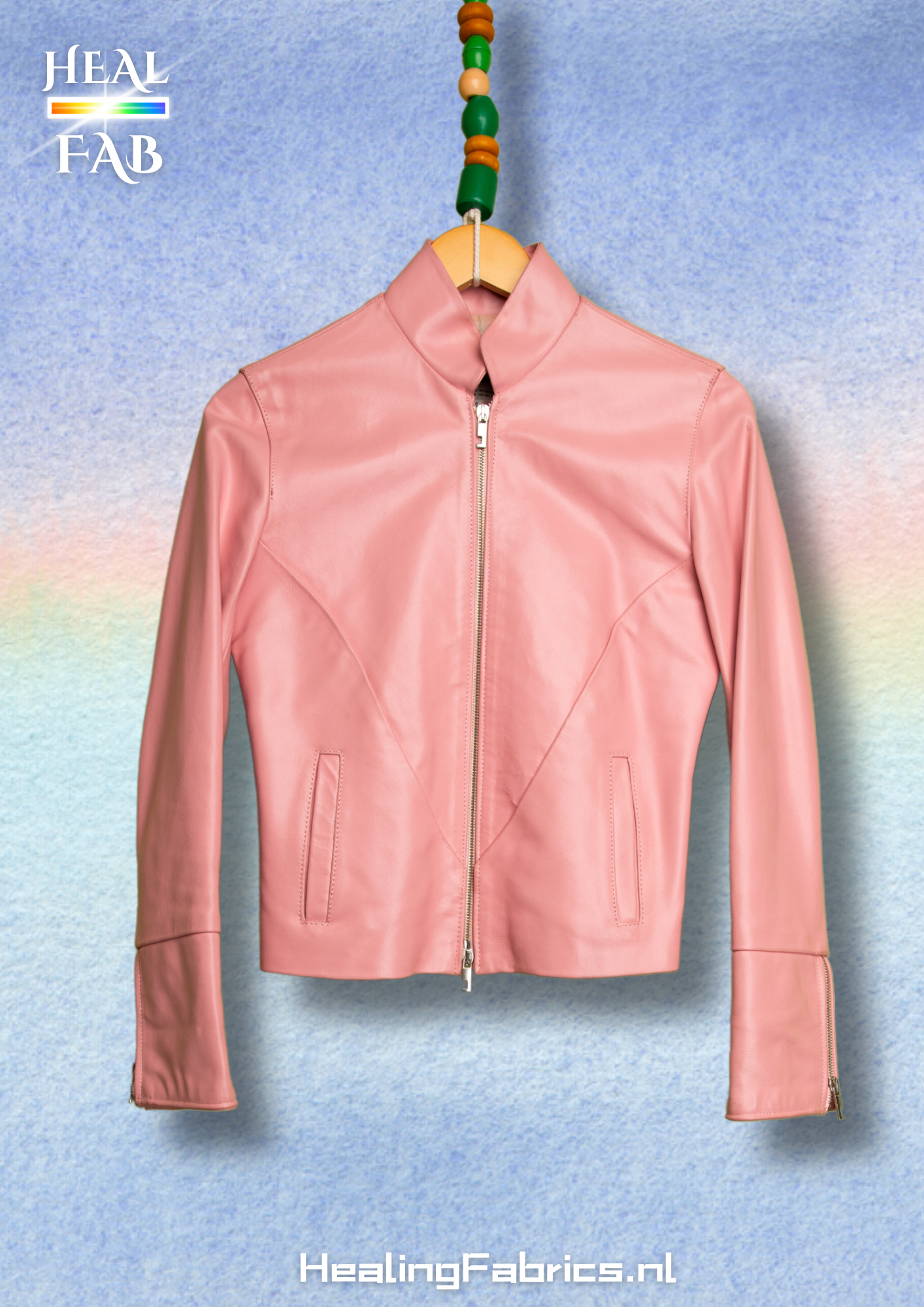 The dolly leather jacket in soft pink
