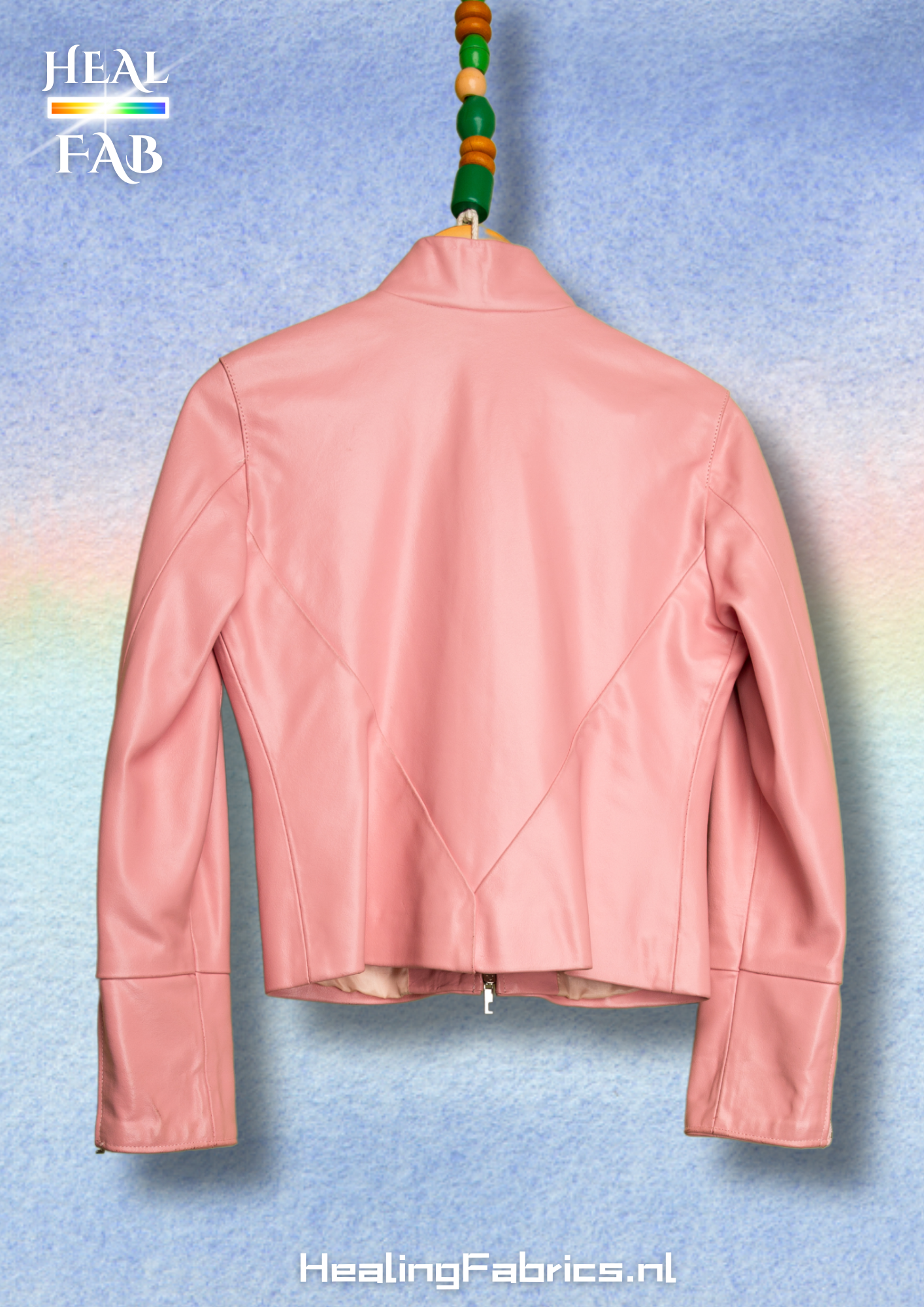 The dolly leather jacket in soft pink