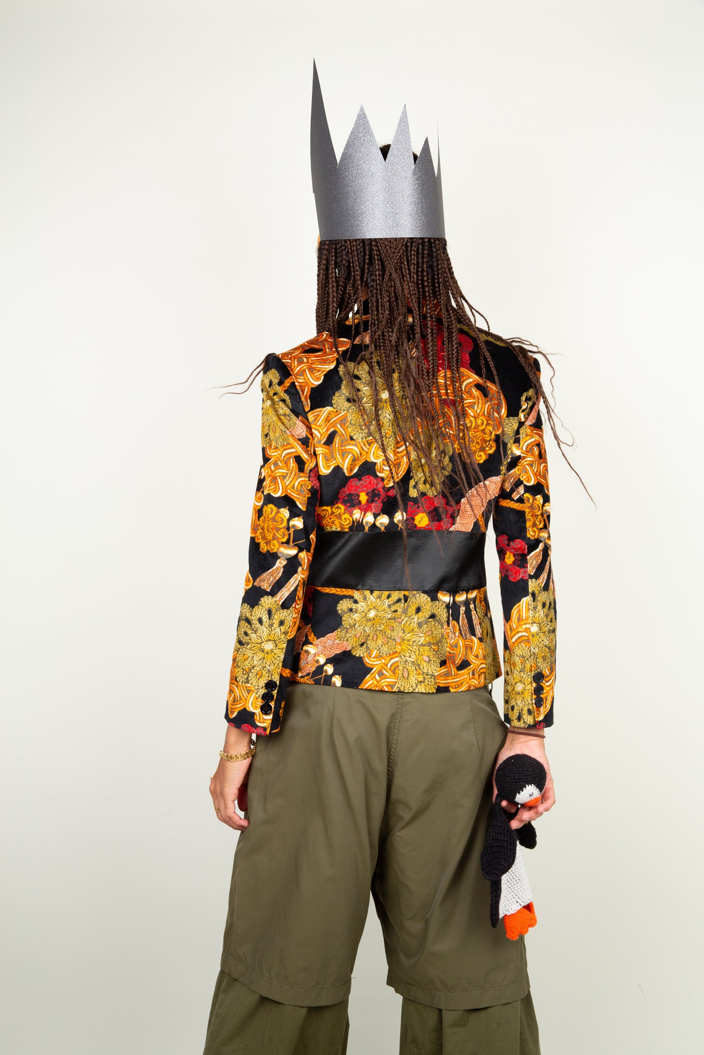 Autumn-forever blazer with leave pattern