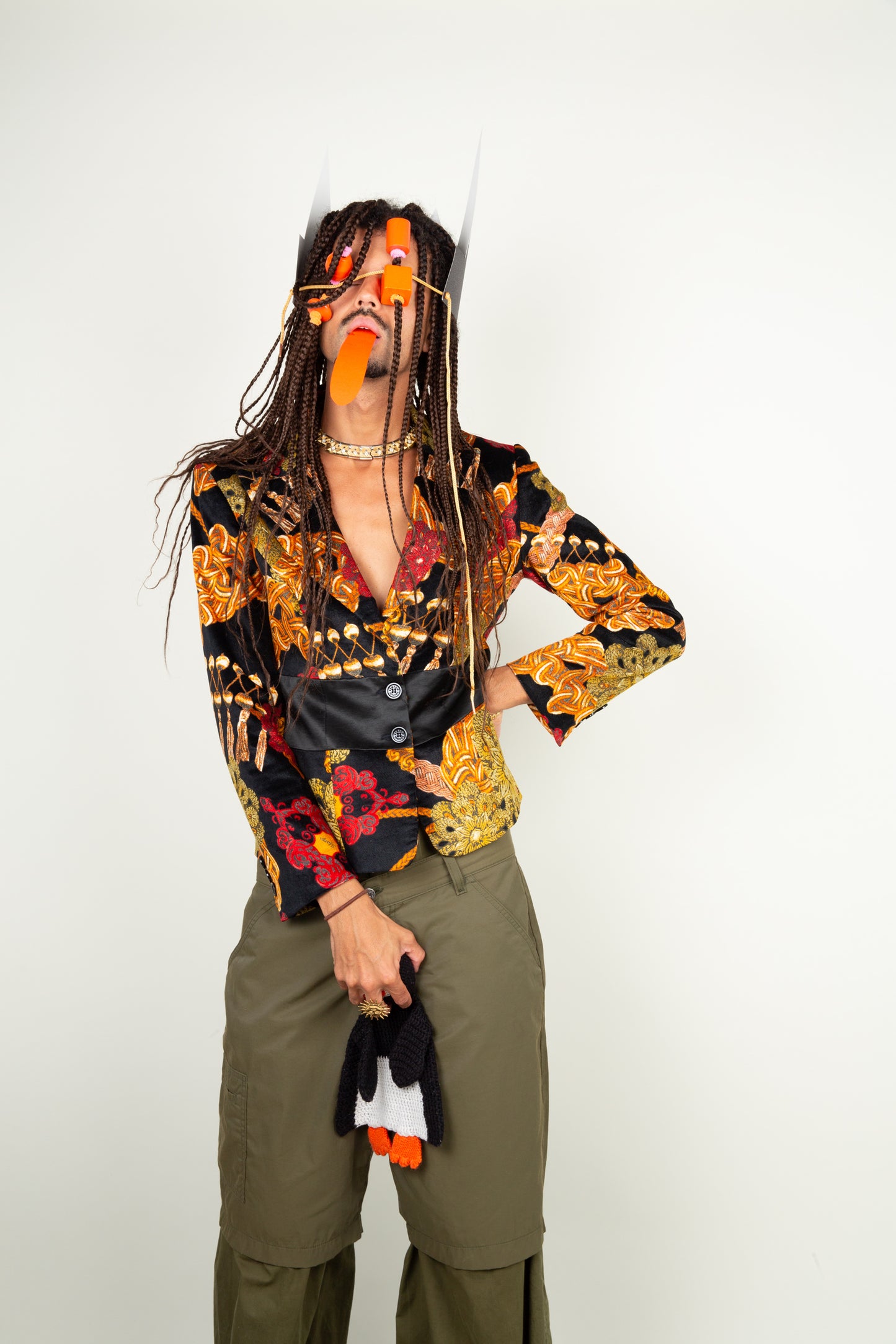 Autumn-forever blazer with leave pattern