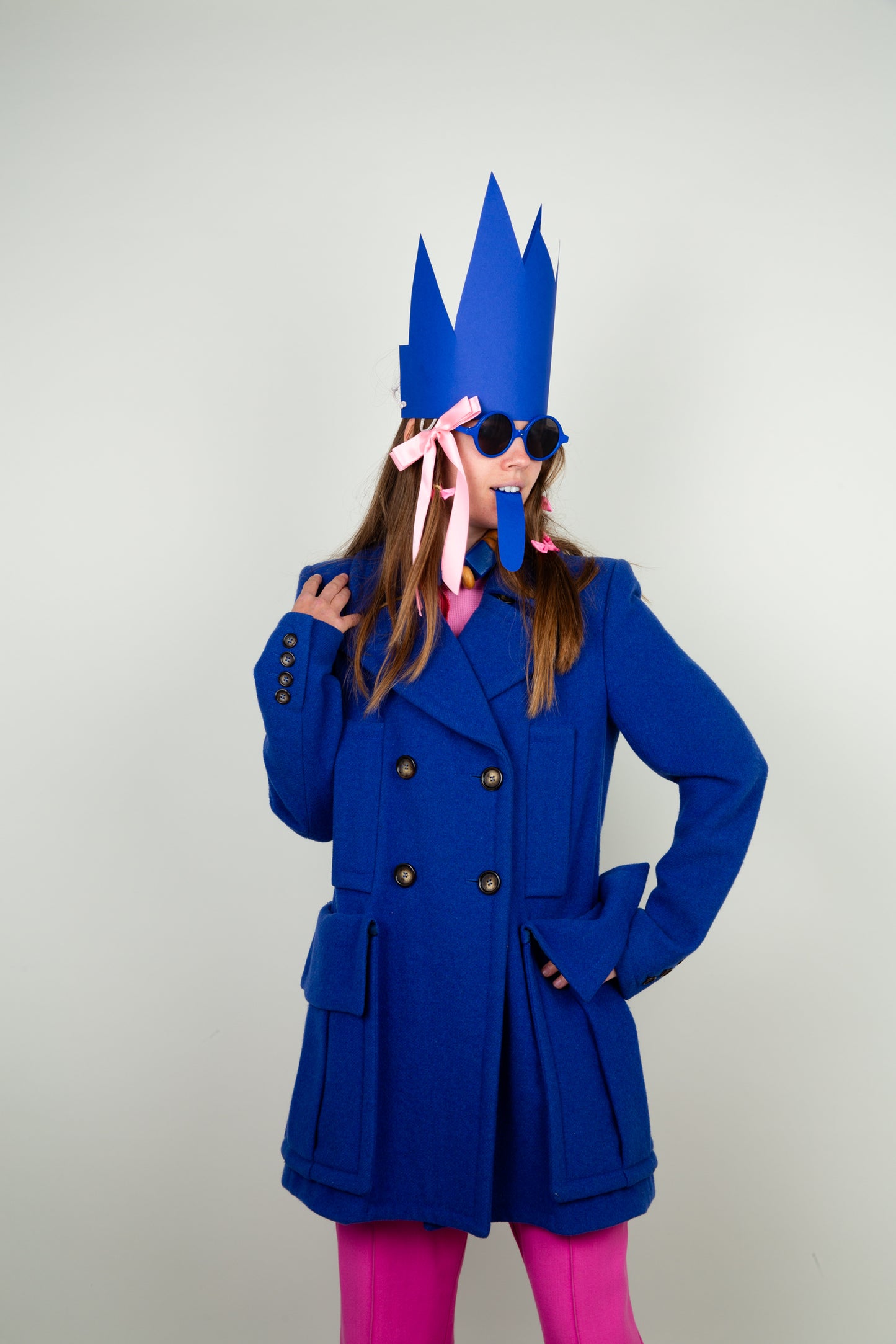 The Wool Fiber Big Pocket Coat - Sonia Rykiel - in cobalt blue tint