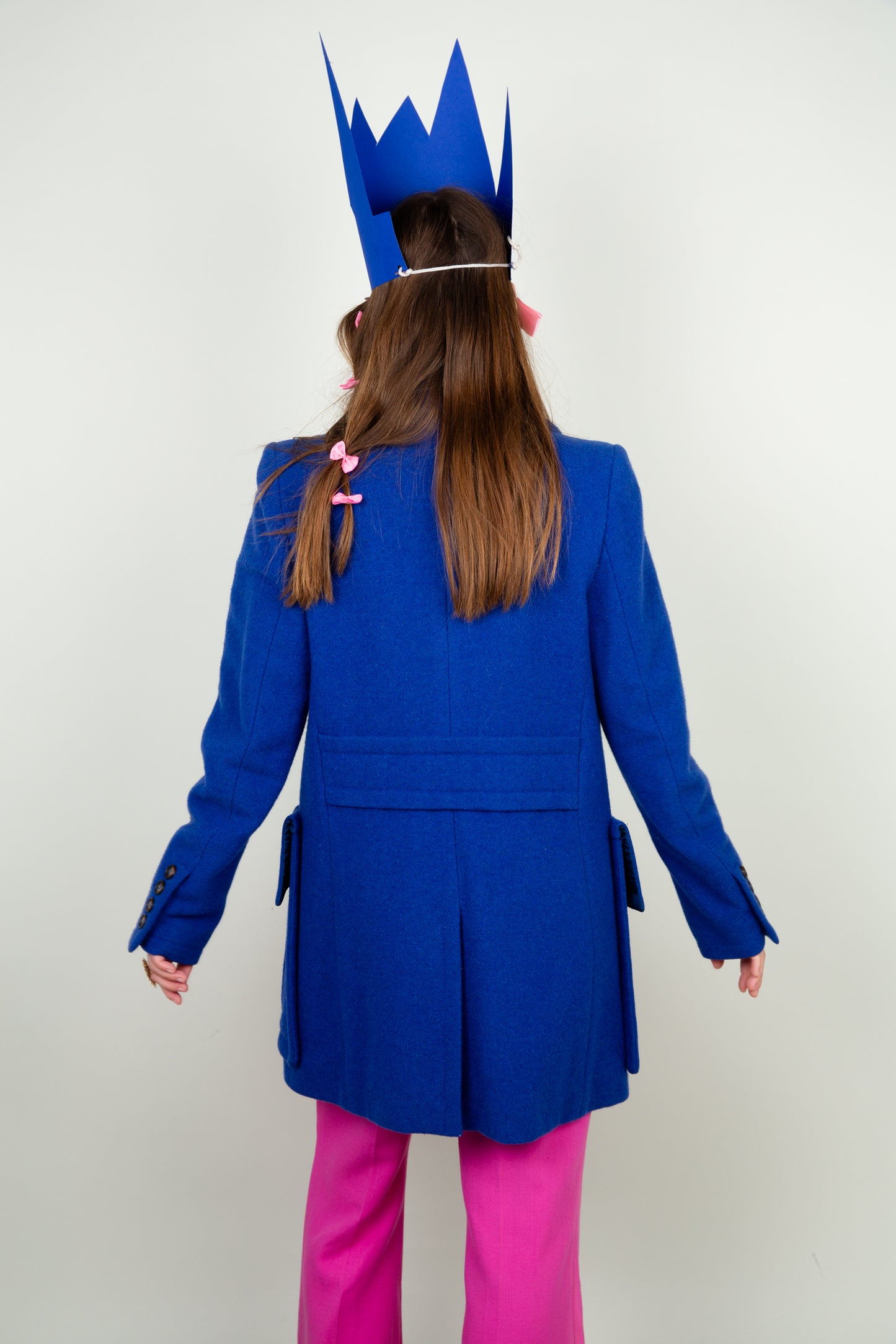 The Wool Fiber Big Pocket Coat - Sonia Rykiel - in cobalt blue tint