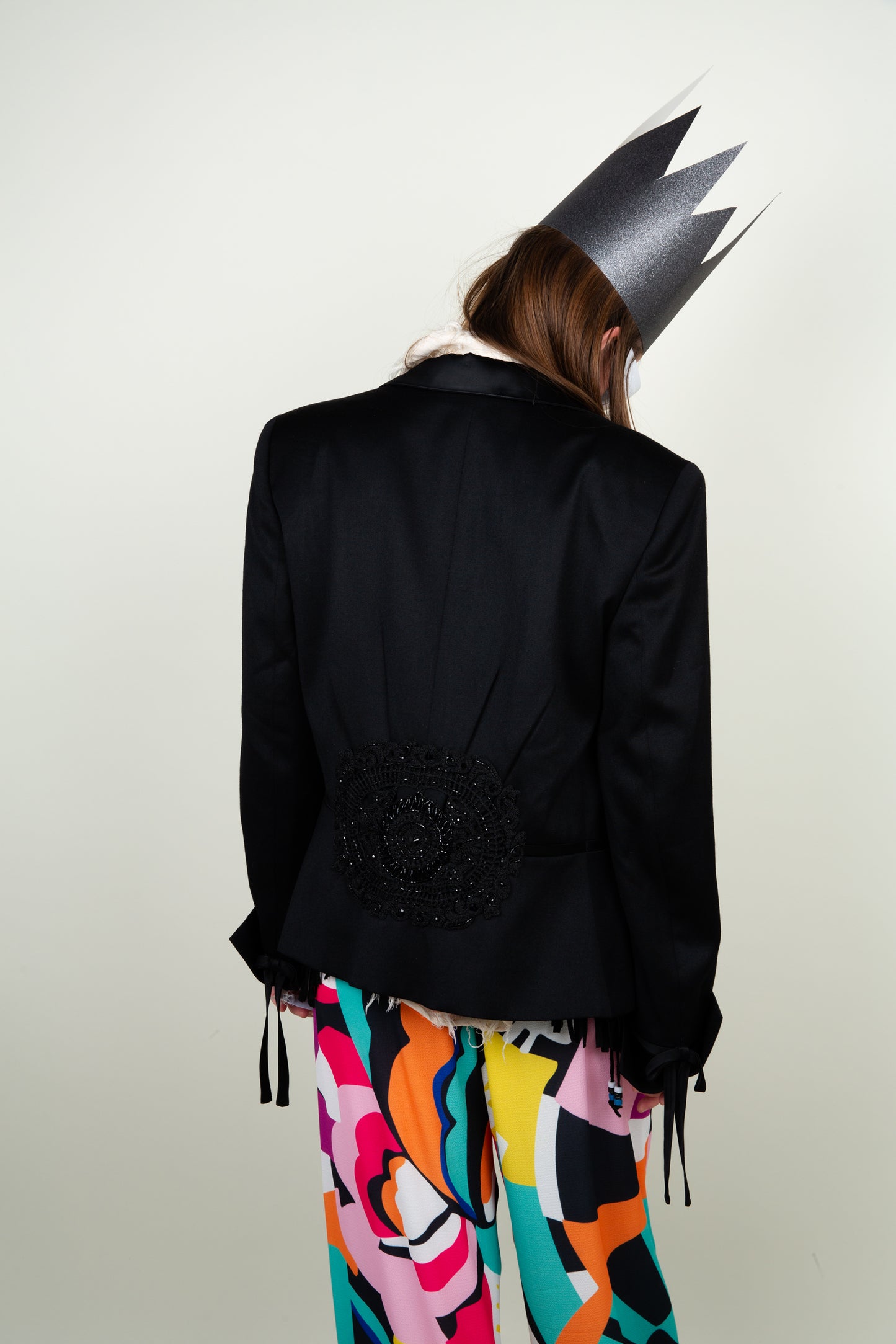 The elegant beaded blazer - with embroidery of beads on pockets & back