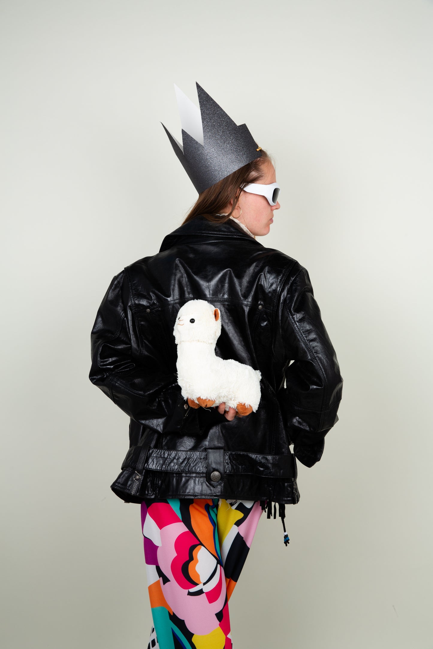 The Sheep leather heavy biker coat - Arma with silver details