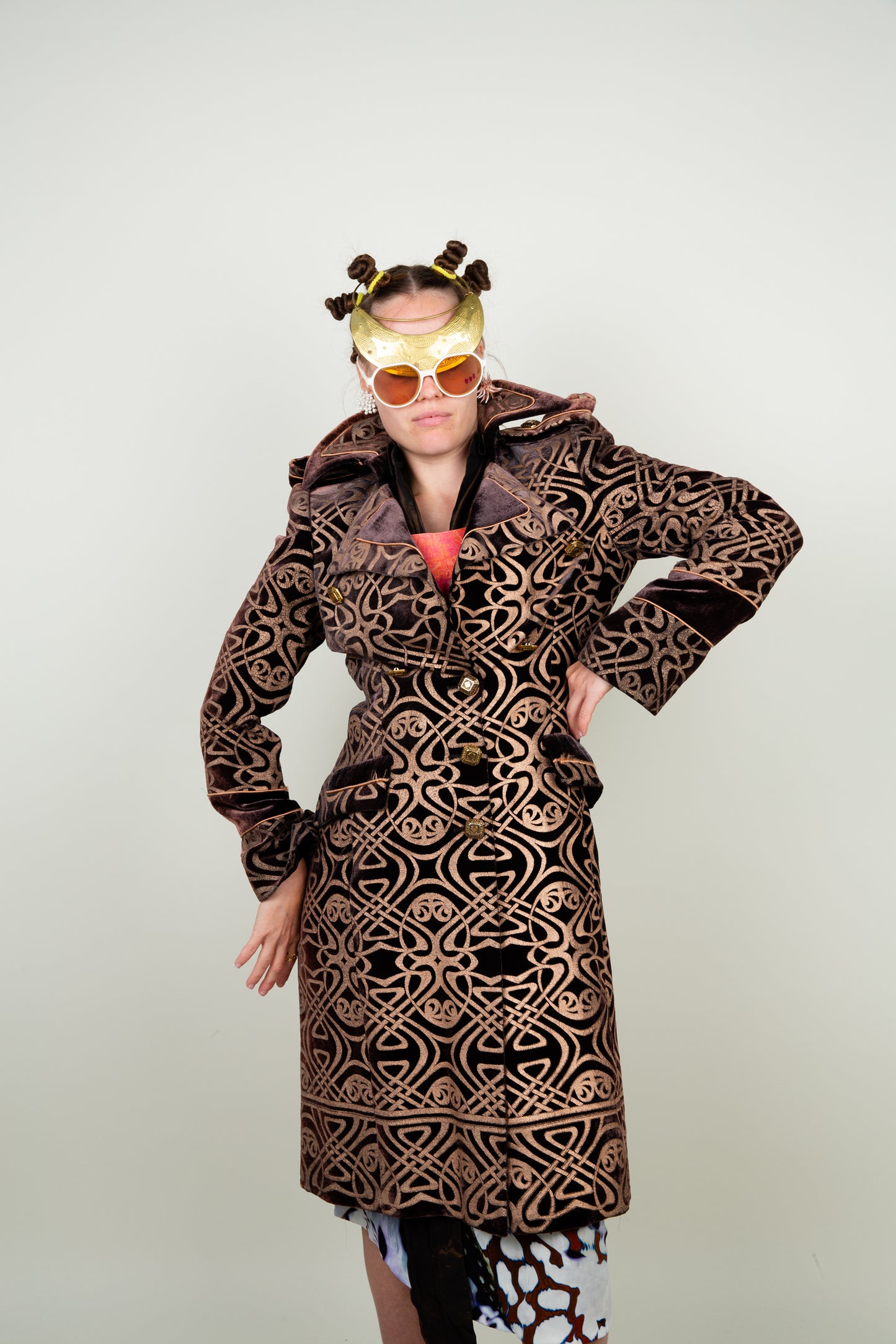 The Royal velvet coat with gold details - Roberto Cavalli
