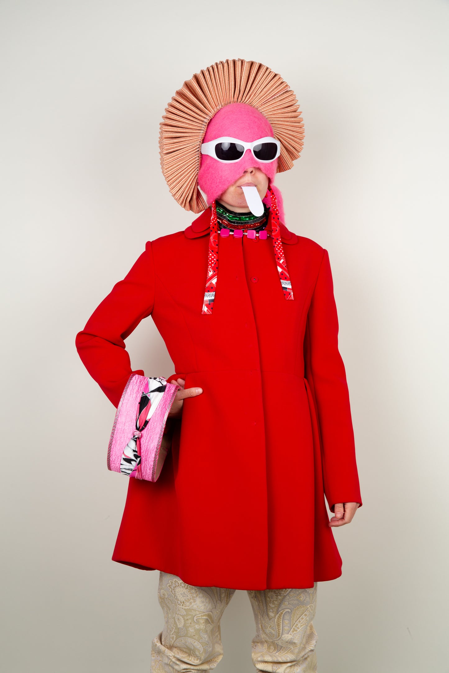 Red Tulip Silhouette Coat - Miu Miu
