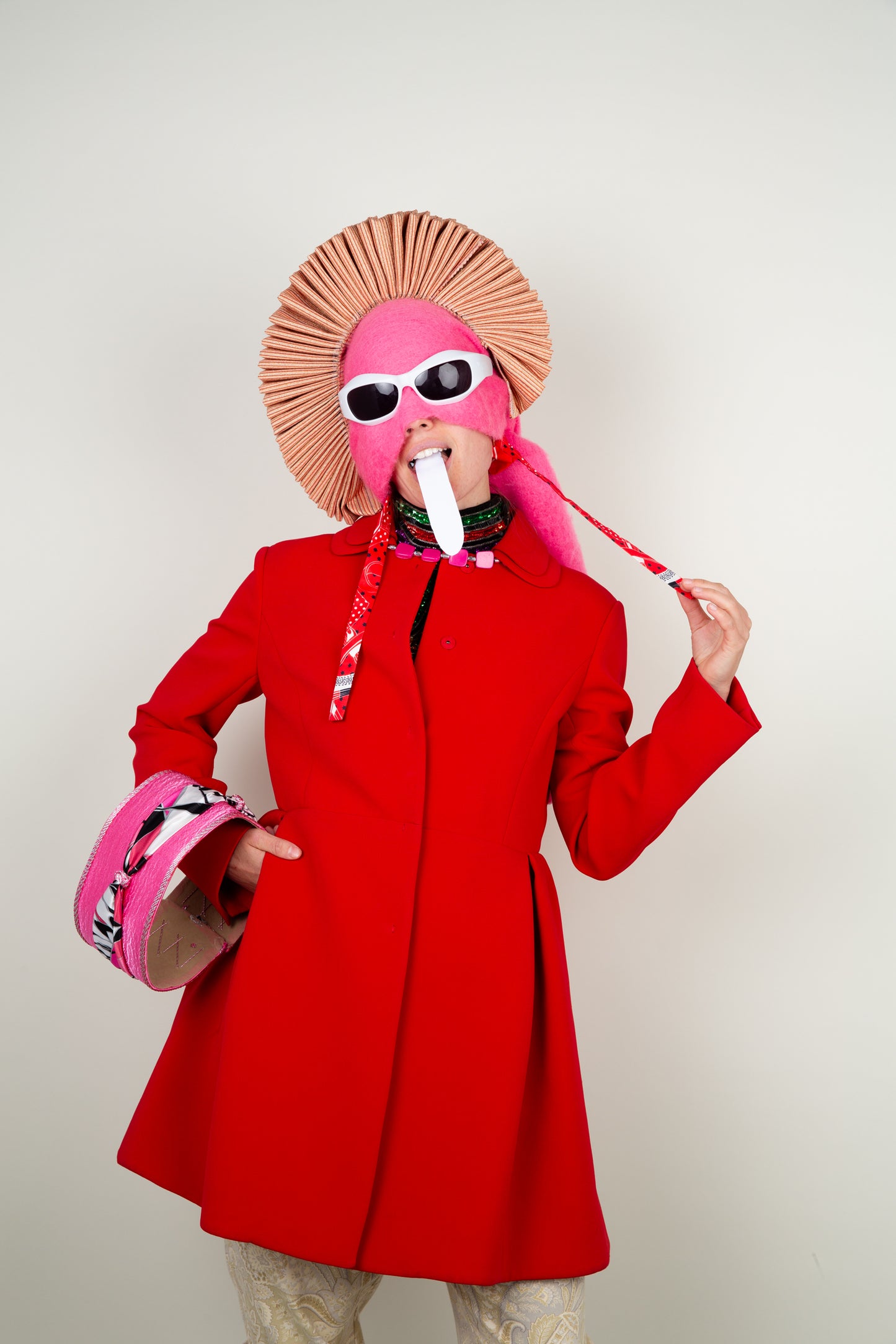 Red Tulip Silhouette Coat - Miu Miu