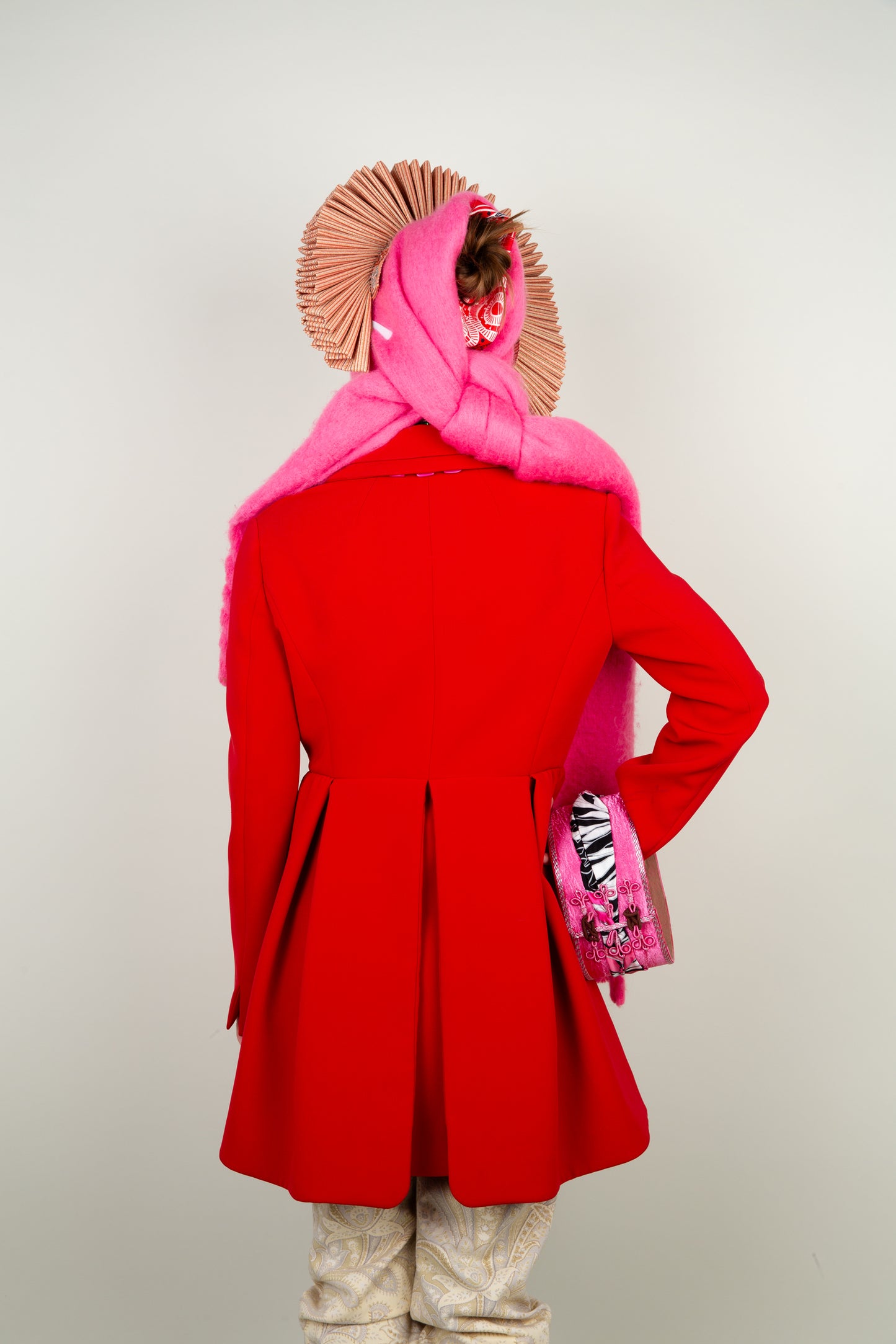 Red Tulip Silhouette Coat - Miu Miu