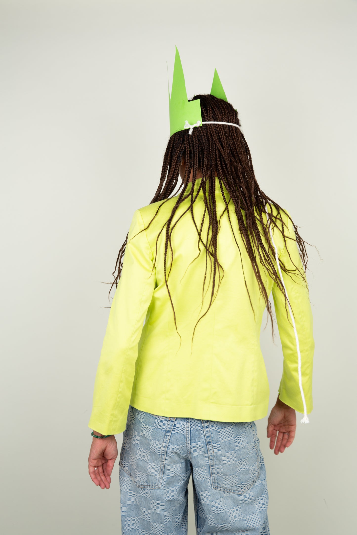 The textured toxic green yellow blazer - Versace