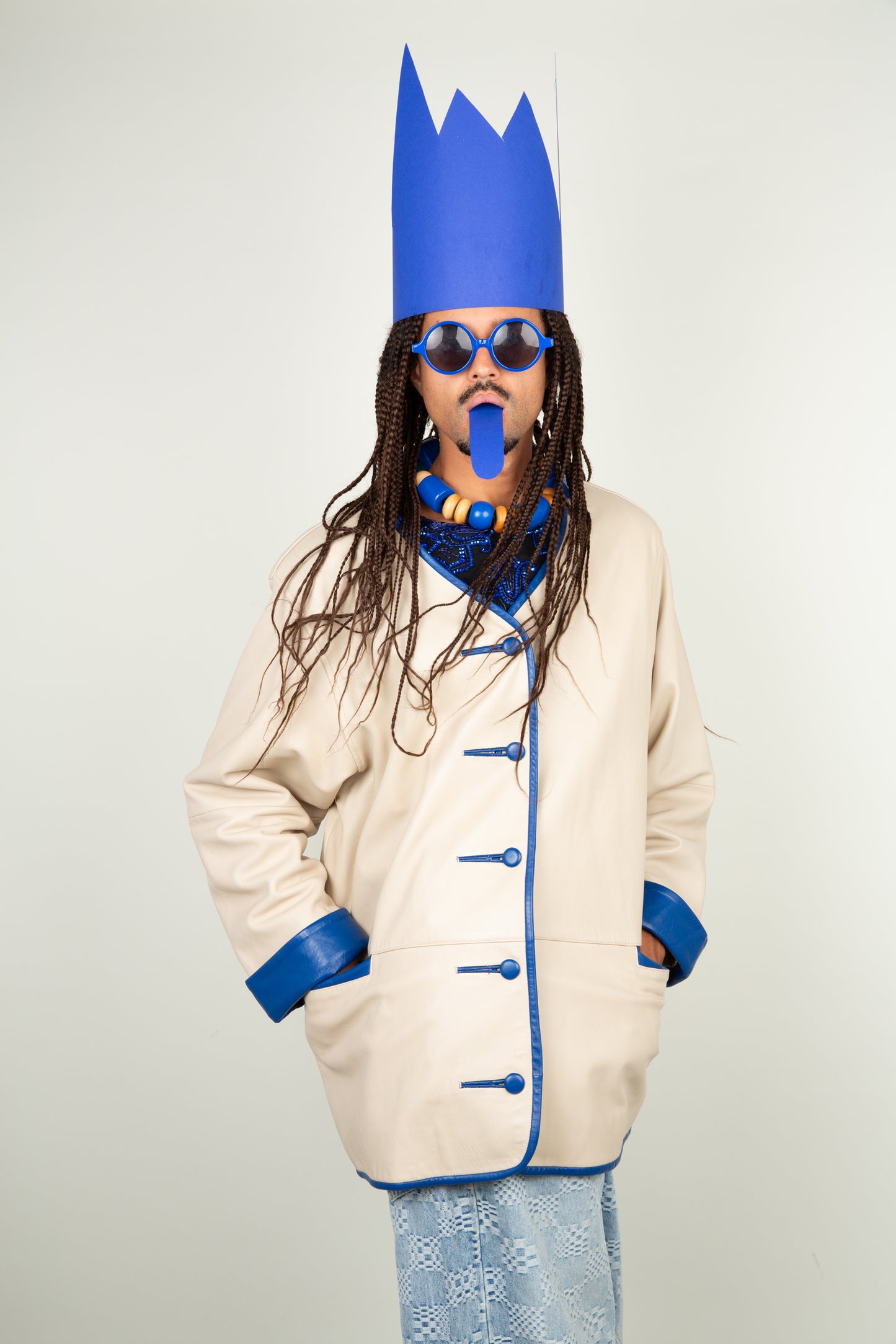The Lamb Jacket Blue Hints - Versace