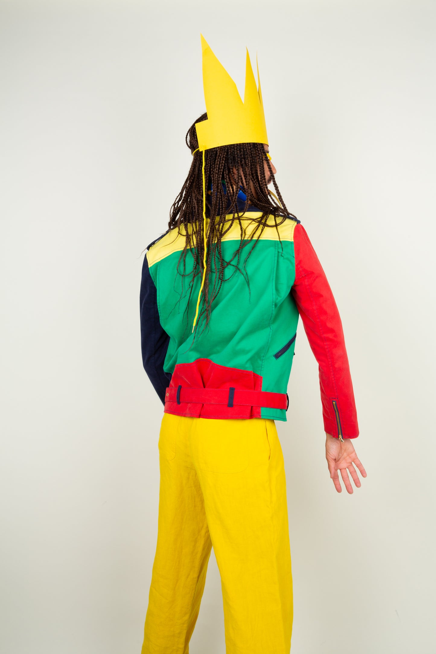 The Moschino Muticolor heart jacket - with gold details & red gold heart belt