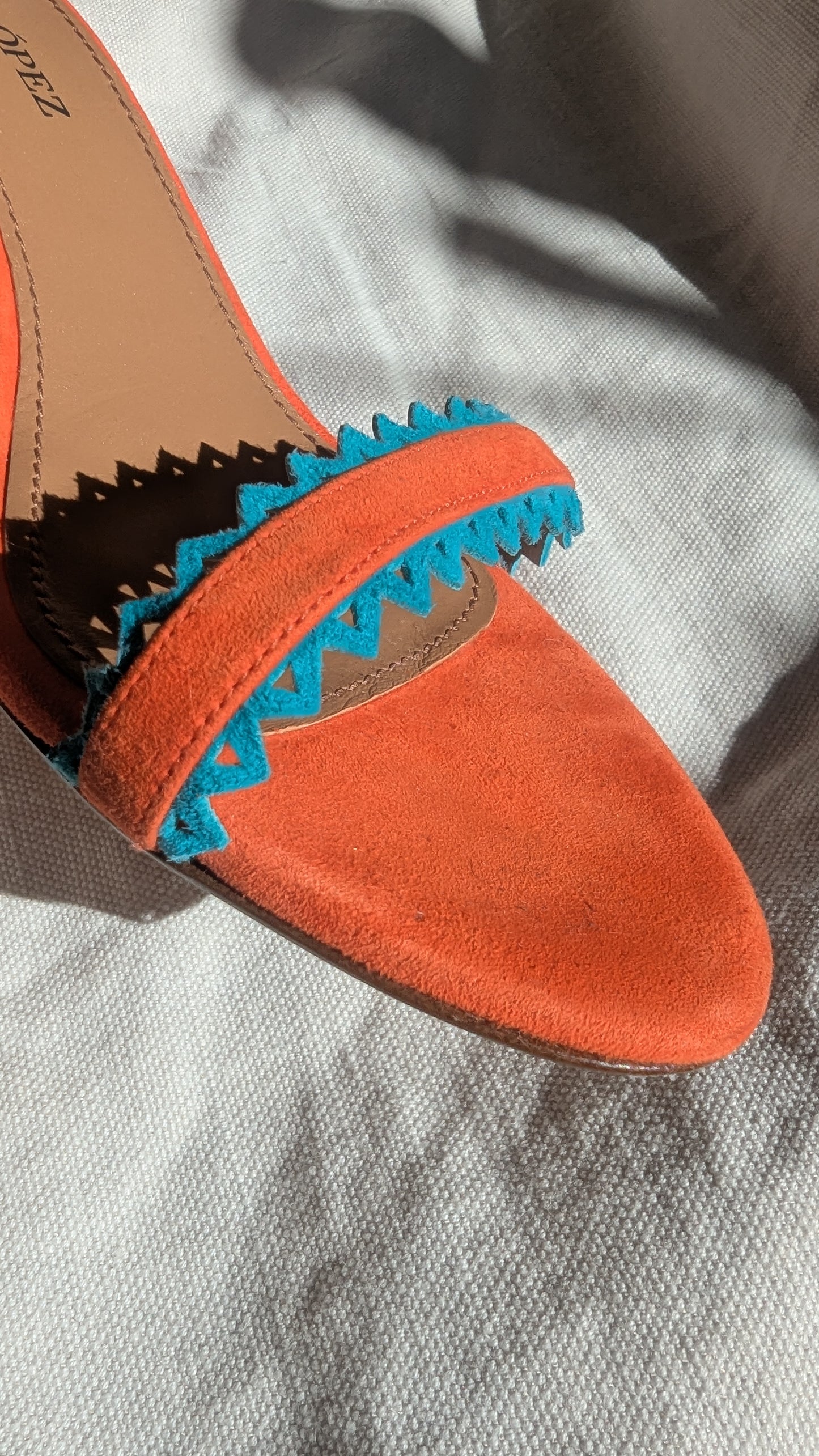 The Orange Summer Heels with Turquoise blue hints