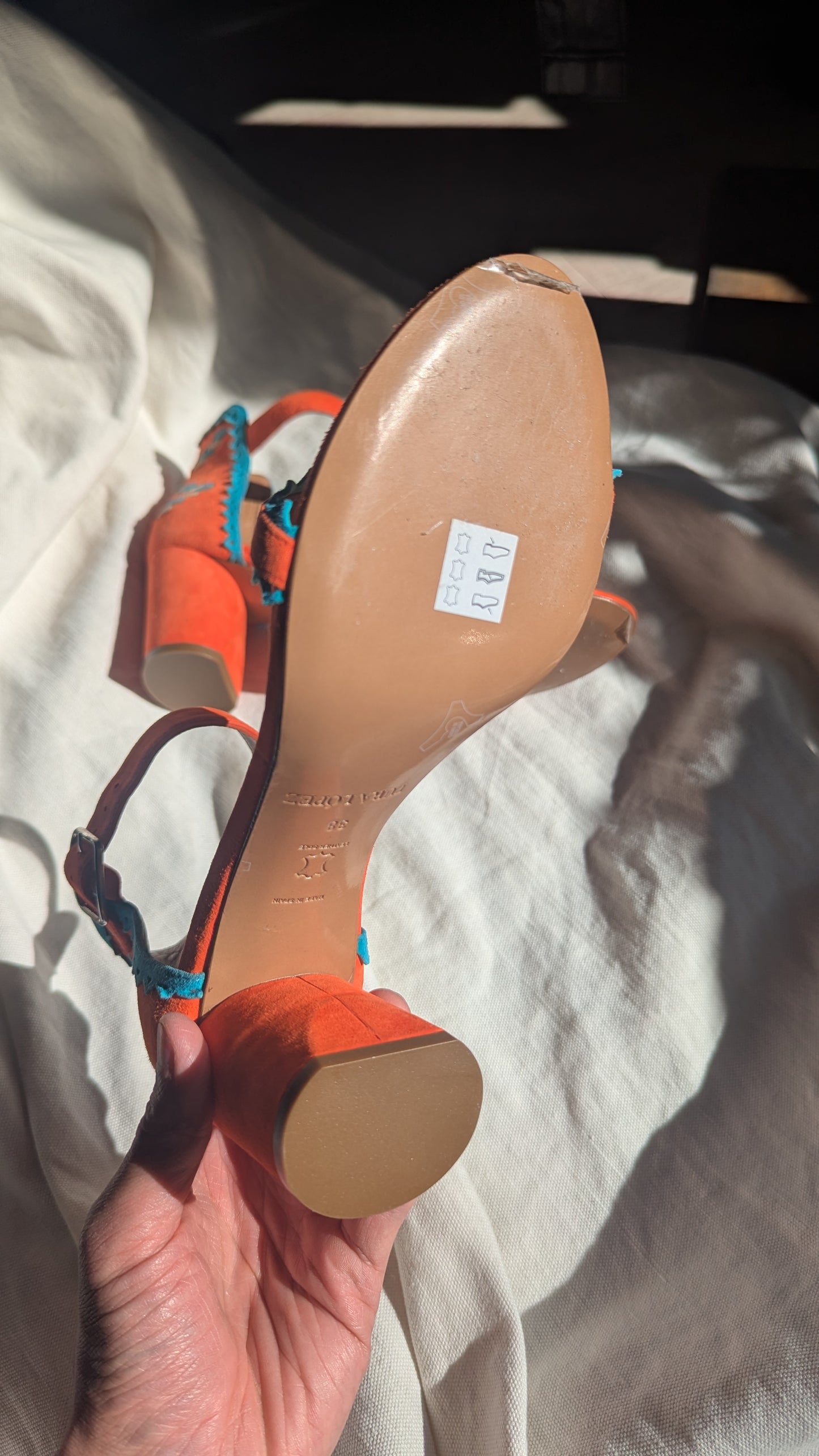 The Orange Summer Heels with Turquoise blue hints