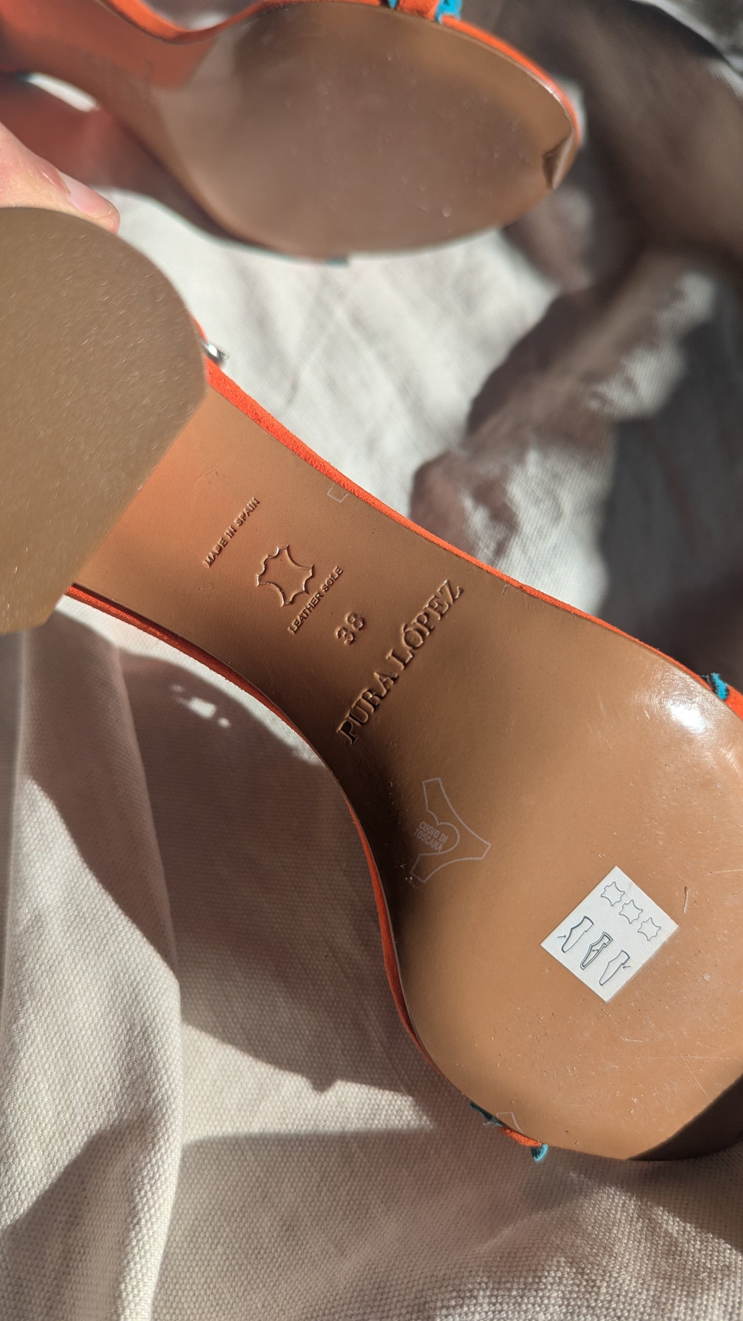 The Orange Summer Heels with Turquoise blue hints