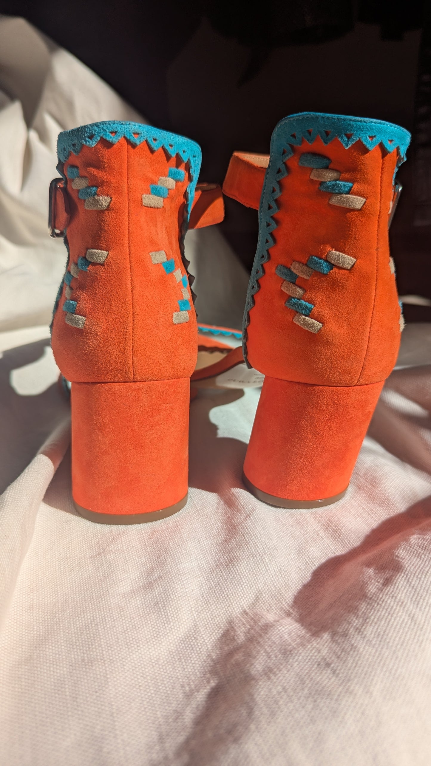 The Orange Summer Heels with Turquoise blue hints