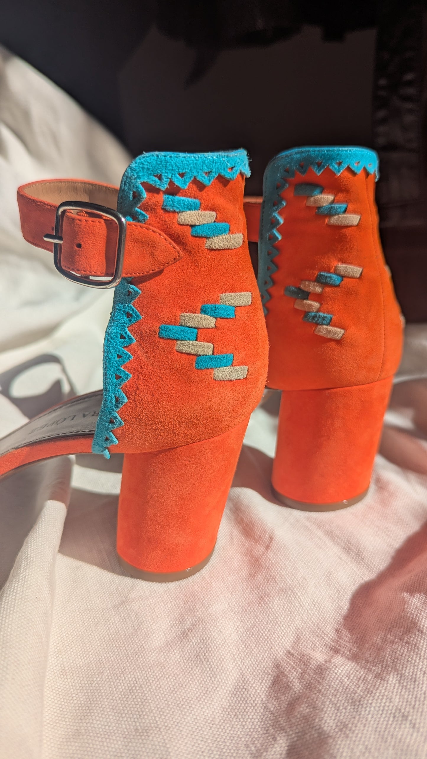 The Orange Summer Heels with Turquoise blue hints