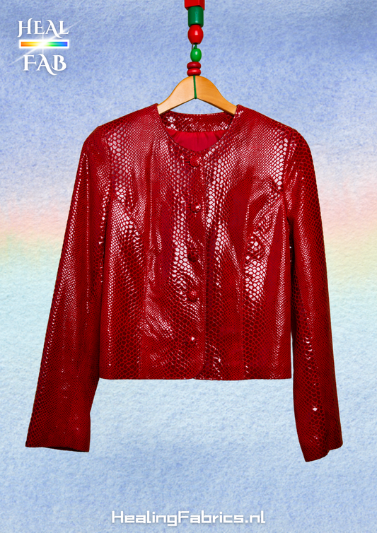 Selma the snake jacket - in blood red tint