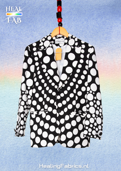 The Dualistic Visionary Blazer with polkadot print in Black & white