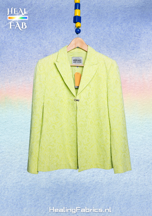 The textured toxic green yellow blazer - Versace