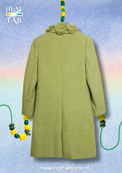 The february coat with floral textured collar