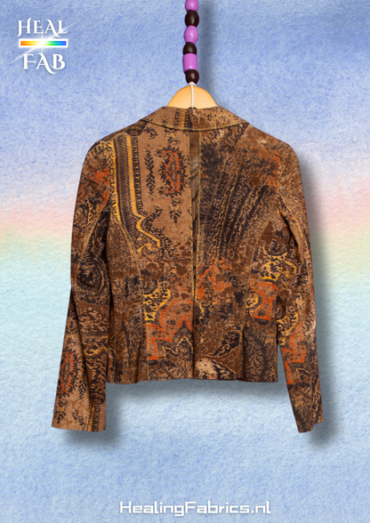 The Pixelated Paisley blazer with brown detailed print - Roberto Cavalli