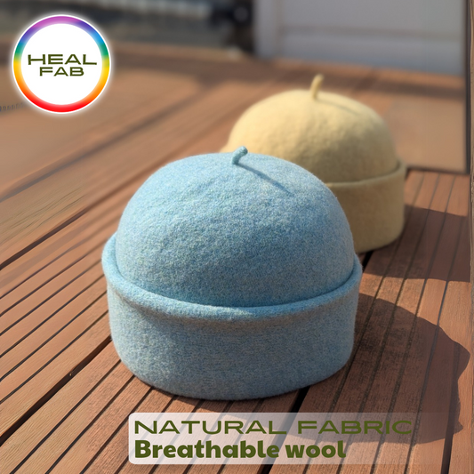 The cup baret hats in Baby Blue or Butter Yellow