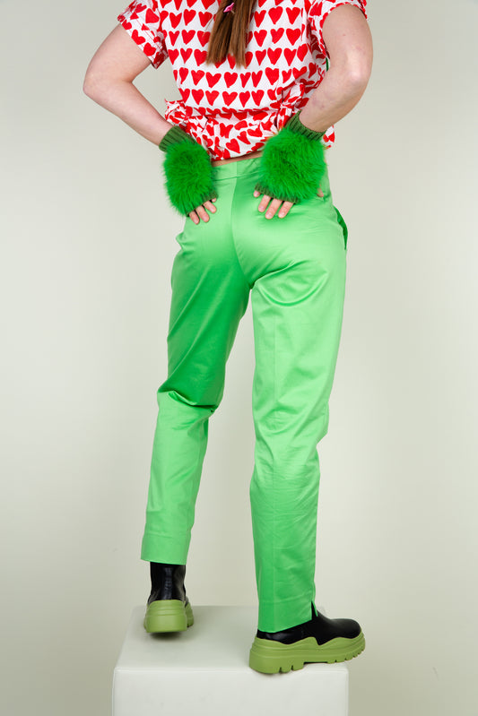 The cotton fiber shiny green pants - Etro