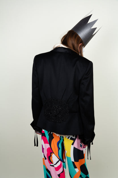 The elegant beaded blazer - with embroidery of beads on pockets & back