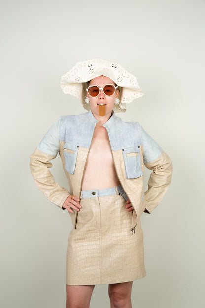 The Alligators in the sand (Full set) Jacket + Skirt - Roberto Cavalli