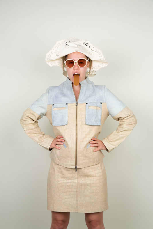 The Alligators in the sand (Full set) Jacket + Skirt - Roberto Cavalli